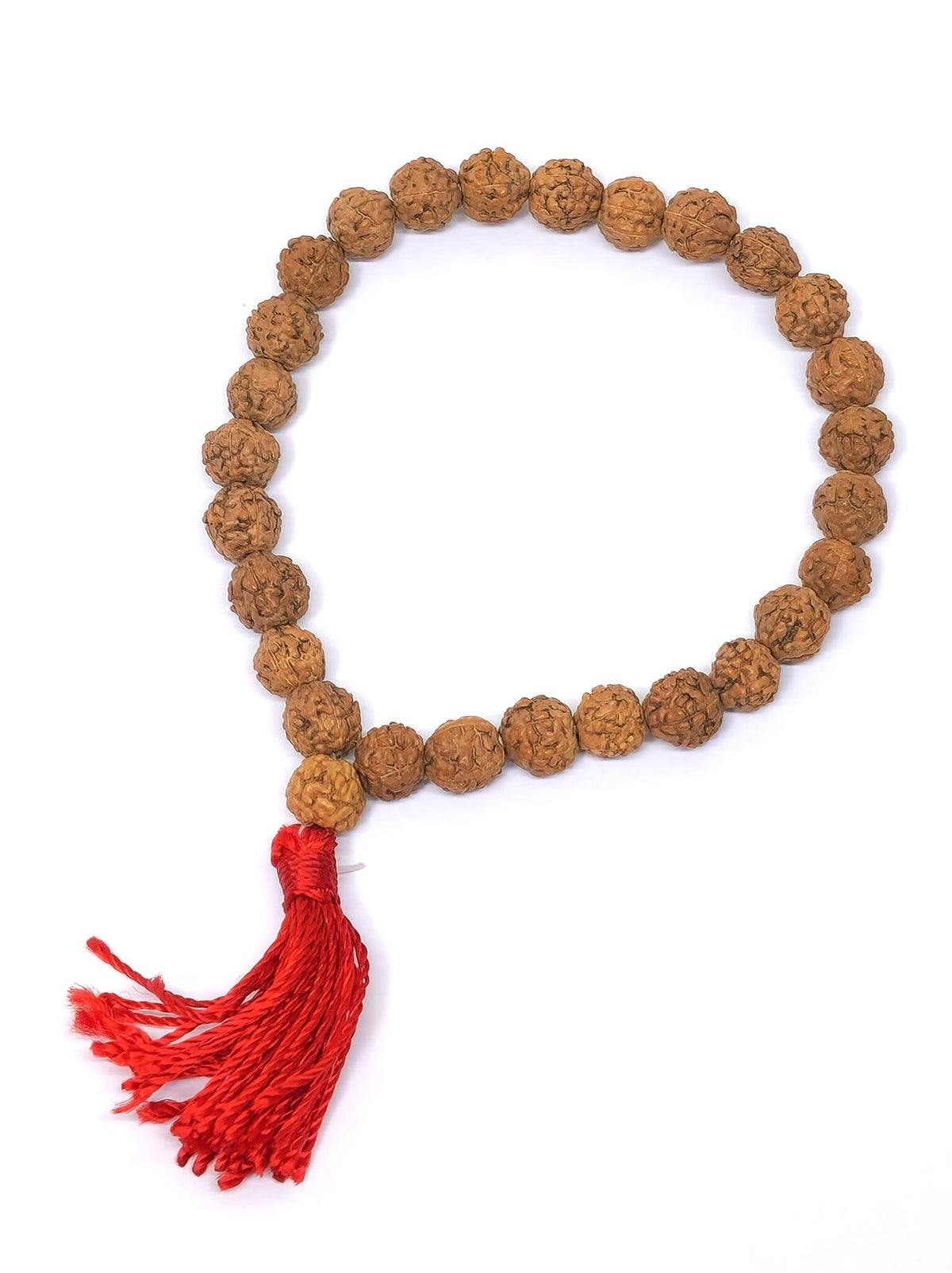 Rudraksha bracciale mala con nappa, elastico