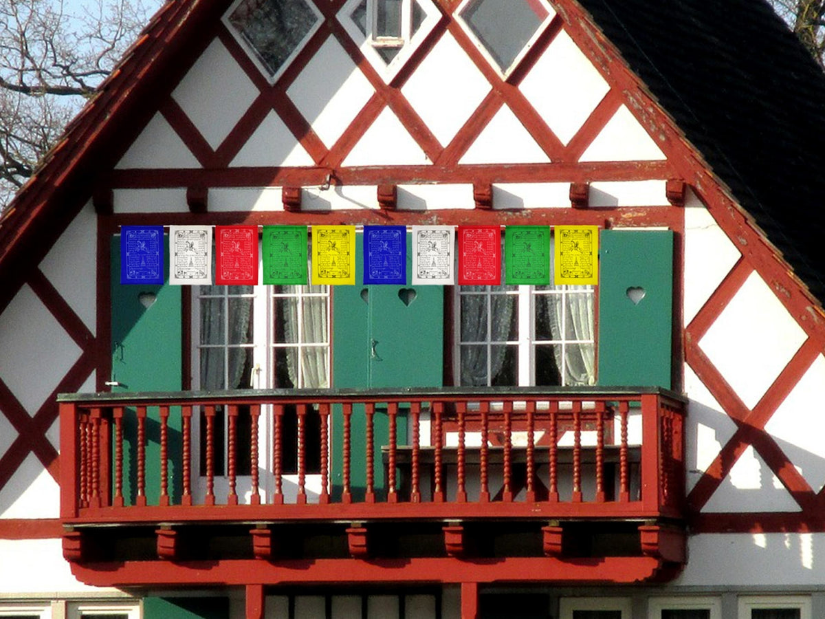 Drapeaux de prière tibétains en polyester, XXL, 32 x 42 cm, 1,5 à 8 mètres