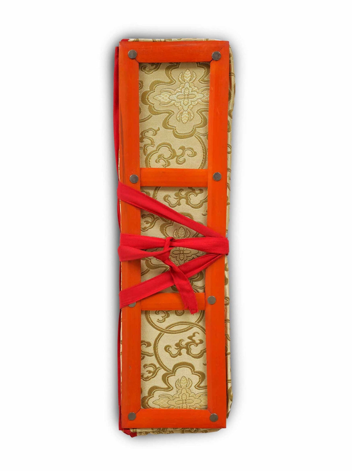 Dharma Text Cover Brocade With Bamboo Frame