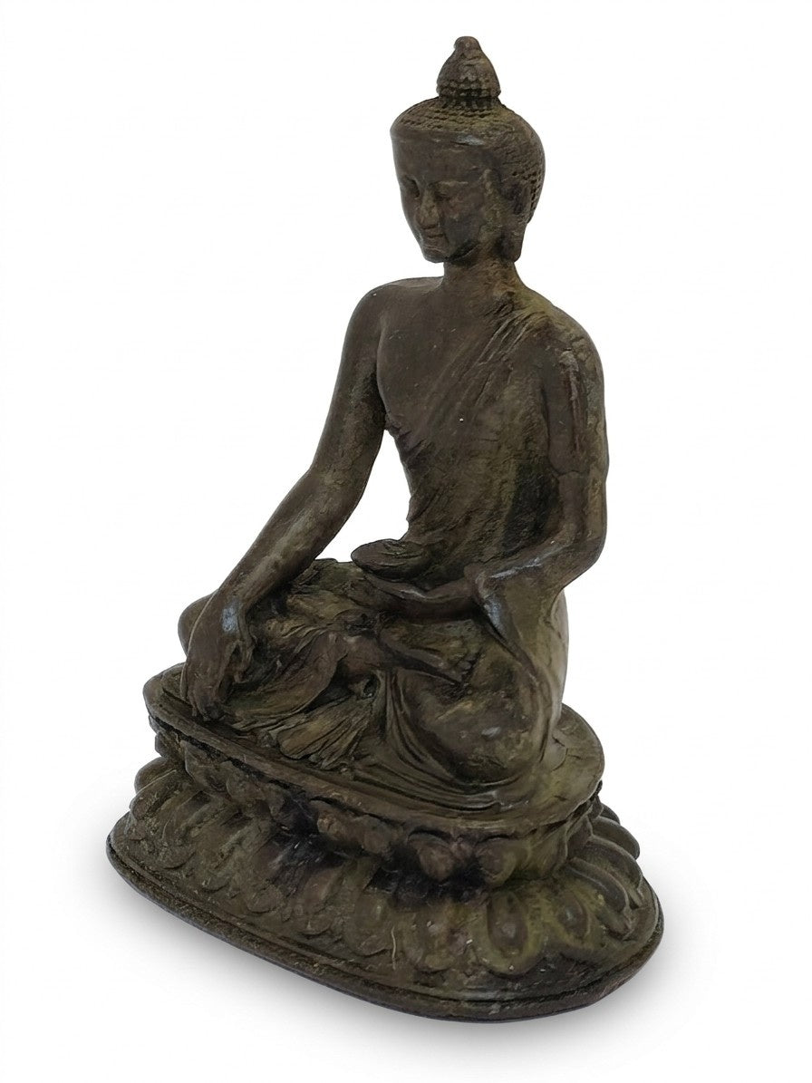 Buddha Shakyamuni Statue Kupfer Vintage dunkelbraun