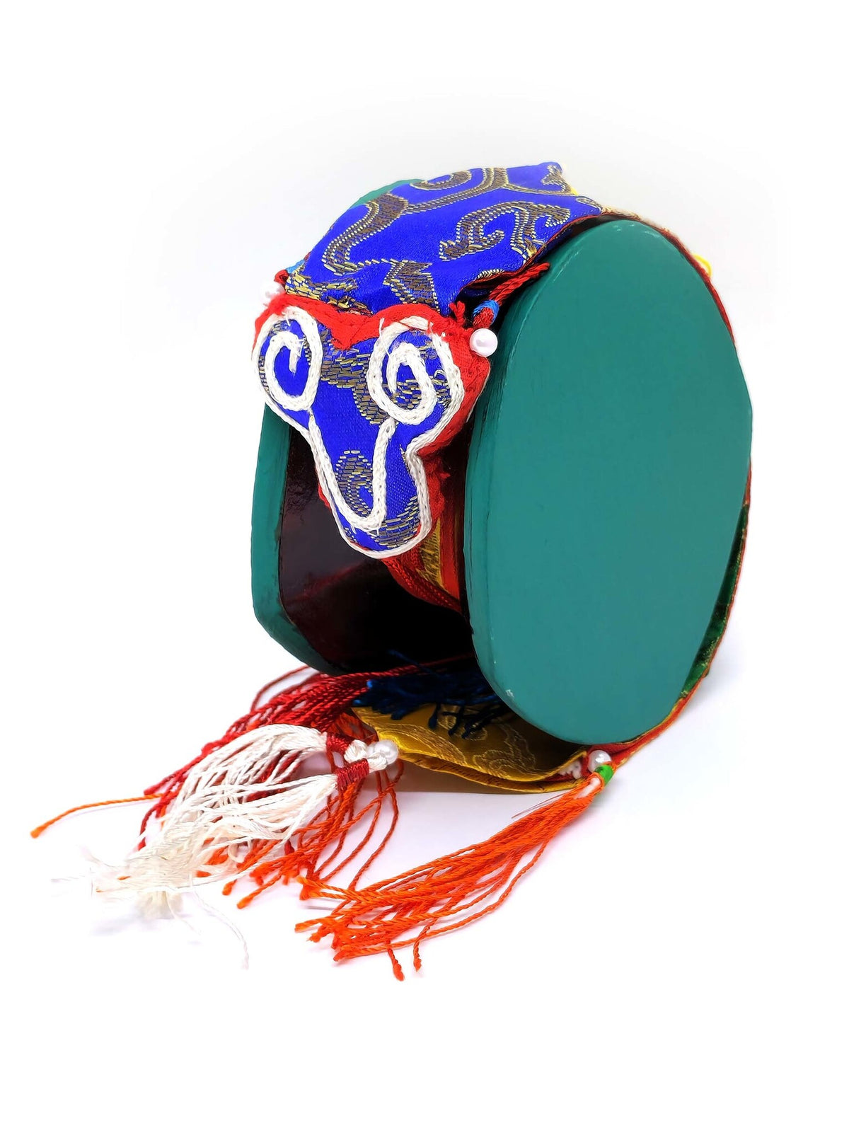 Tambour à main tibétain damarou