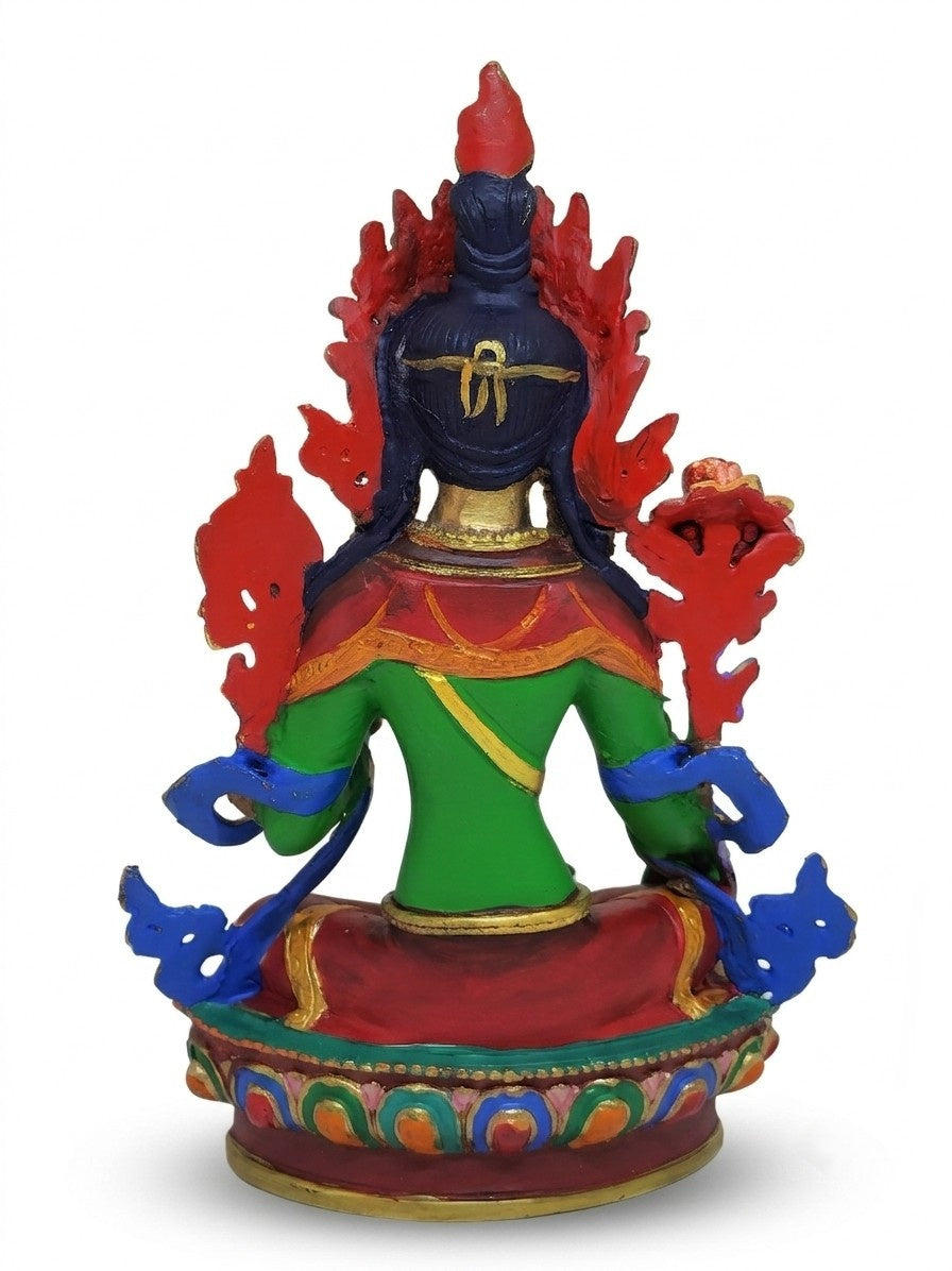 Grüne Tara Statue, handbemalt