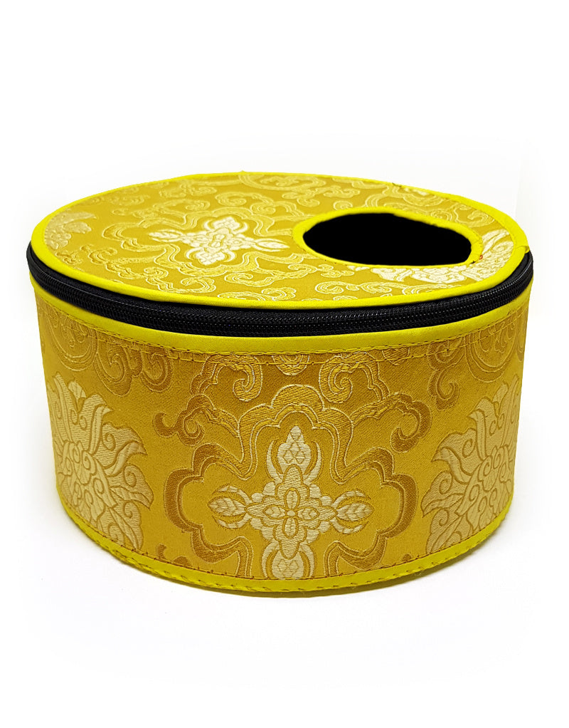 Round Brocade Box For Singing Bowl