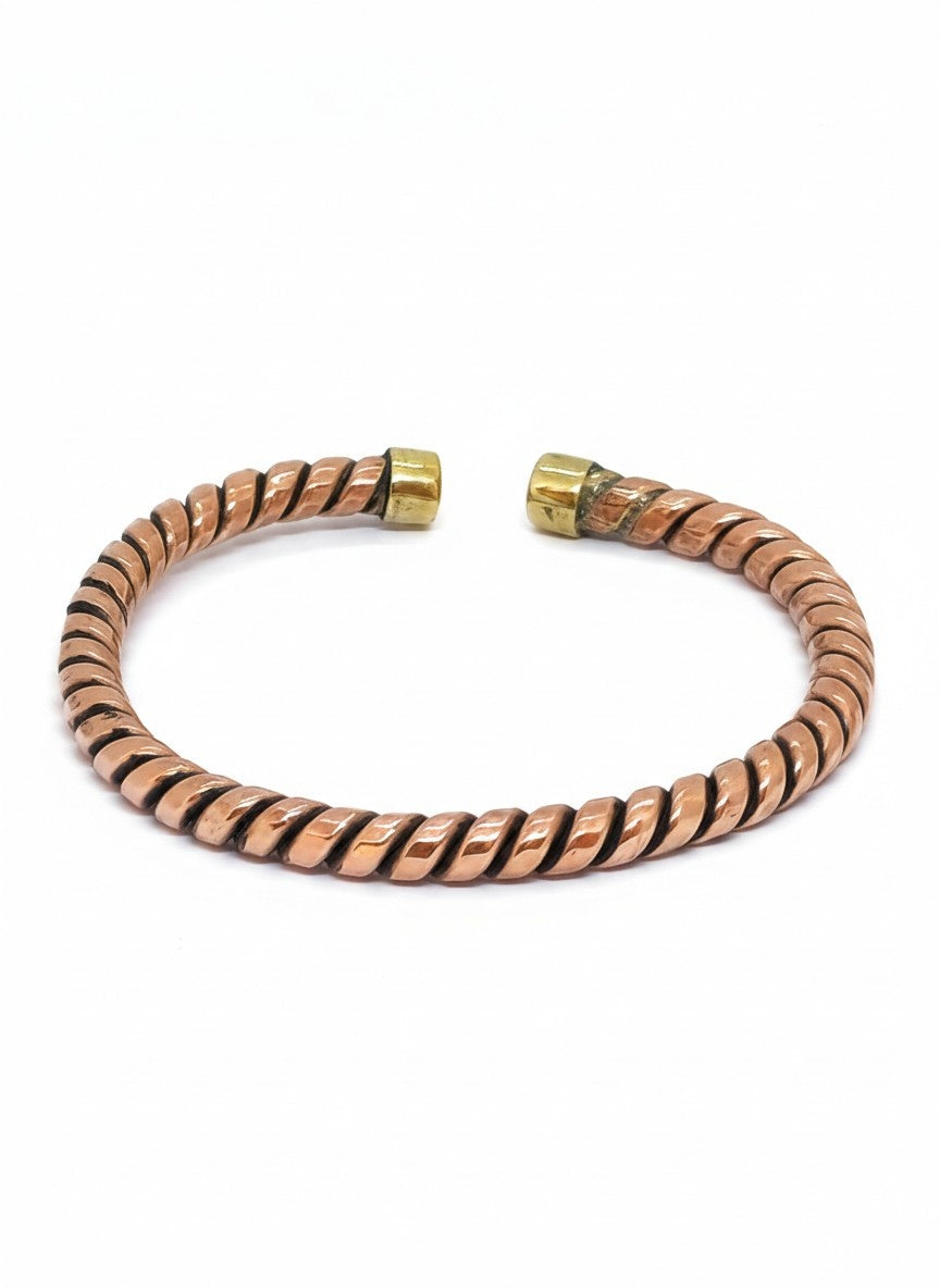 Copper Bracelet Rope Style Handcrafted, Adjustable, 18 cm