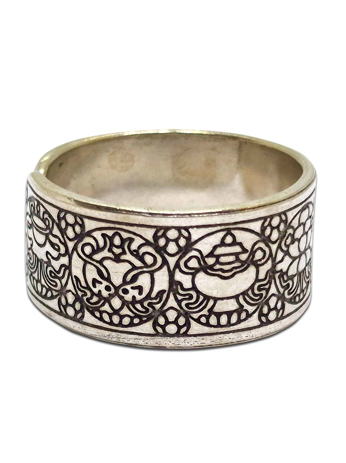 Tibetischer Ring 8 Glückssymbole