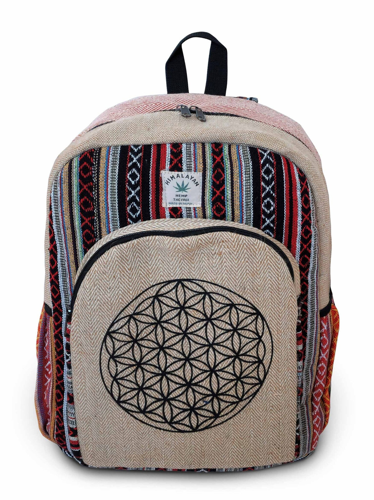 Rucksack Lebensblume aus Hanf Baumwolle