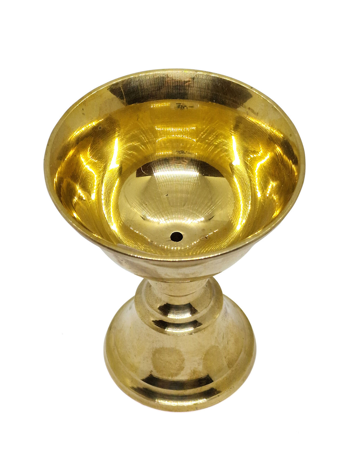 Tibetische Butterlampe aus Messing, Handgefertigter Lichtspender für Ritual und Alltag, 9.5 cm
