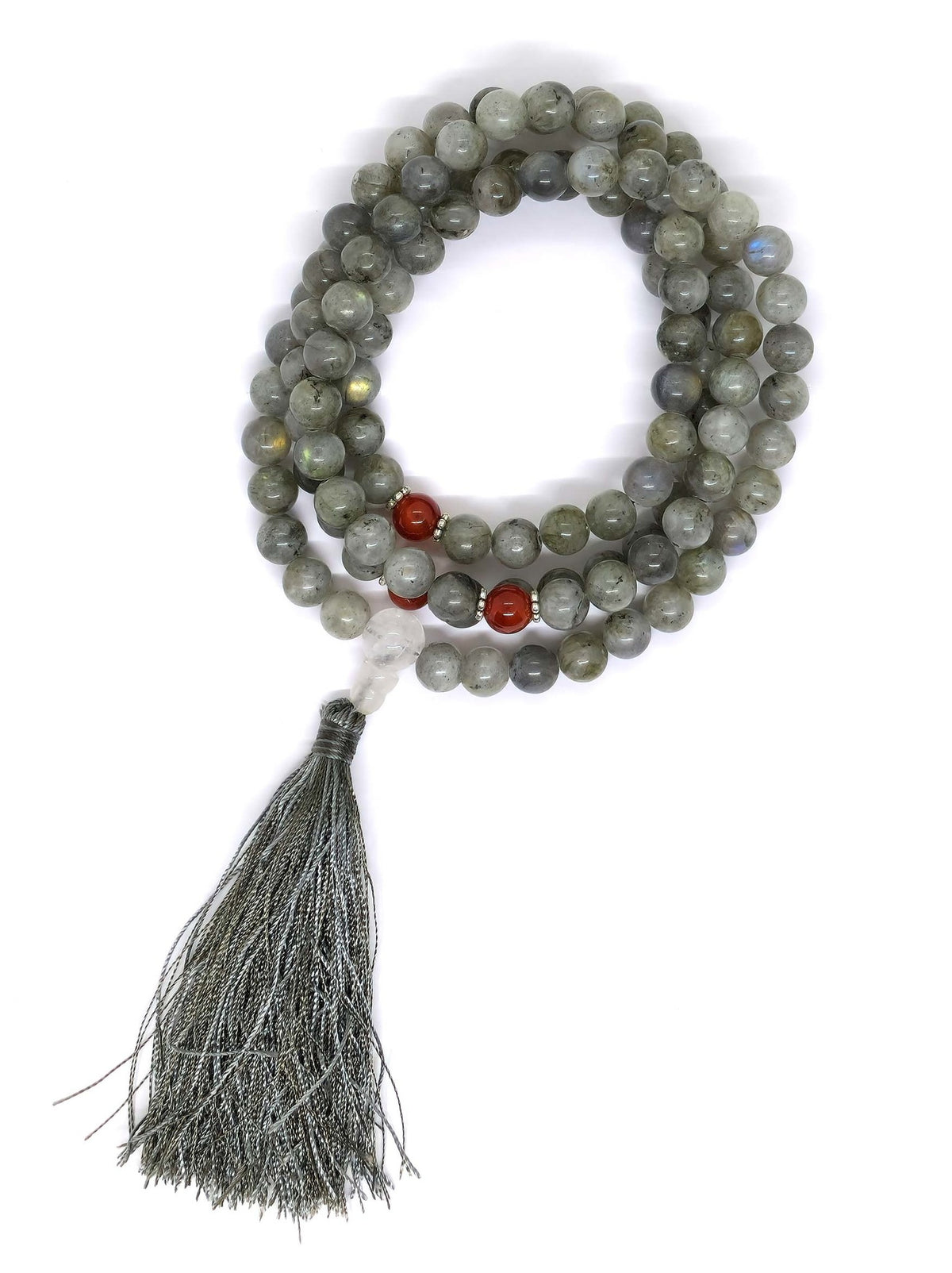 Mala tibétain japa en perles de labradorite