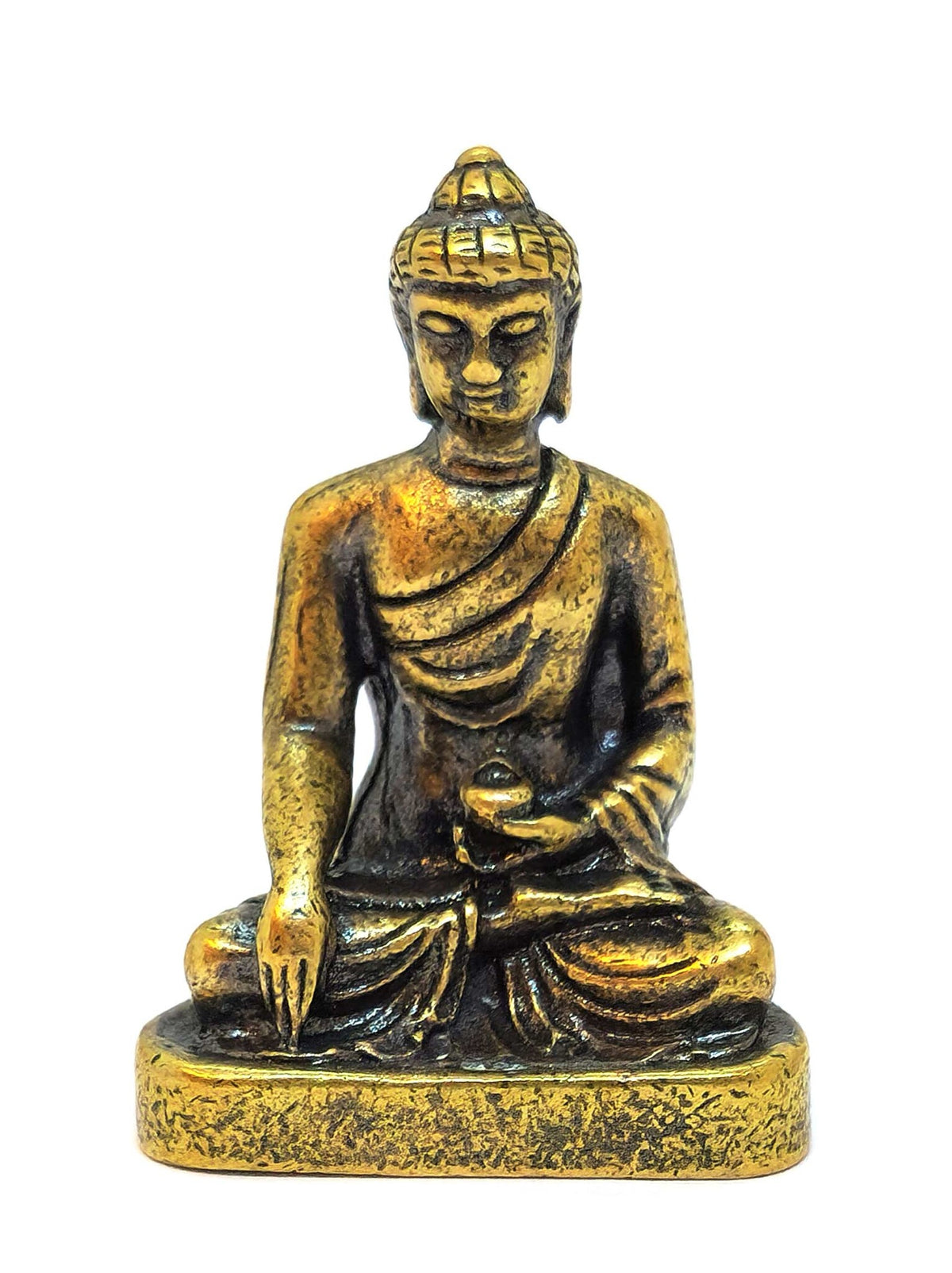 Miniaturstatue del Shakyamuni Buddha in rame, simbolo di illuminazione e interiore quiete, 3.5 cm