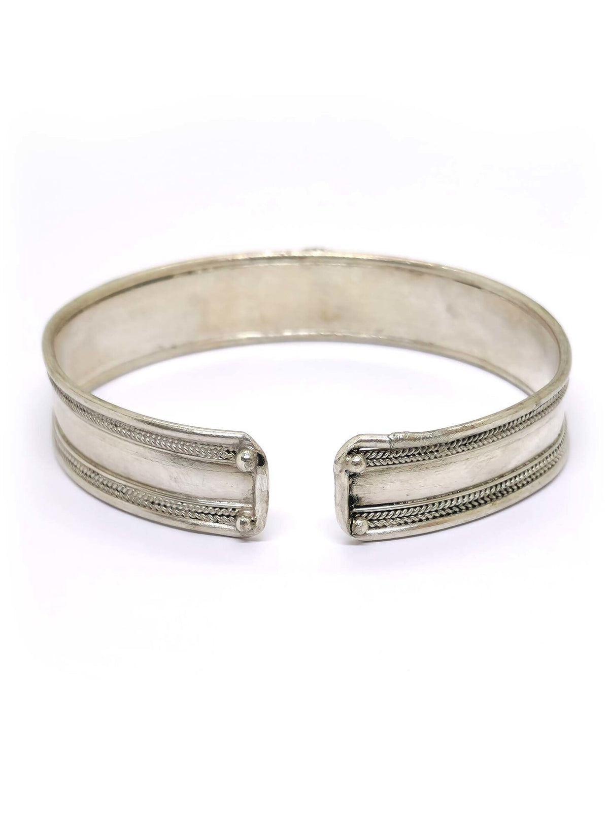 Tibetan Bangle Dorje and Stone, Adjustable