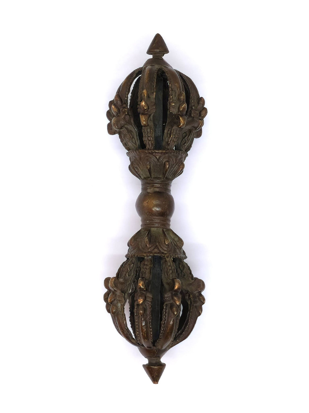 Tibetischer Dorje Vajra mit neun Speichen - Symbol für Kraft und Schutz, 14.5 cm