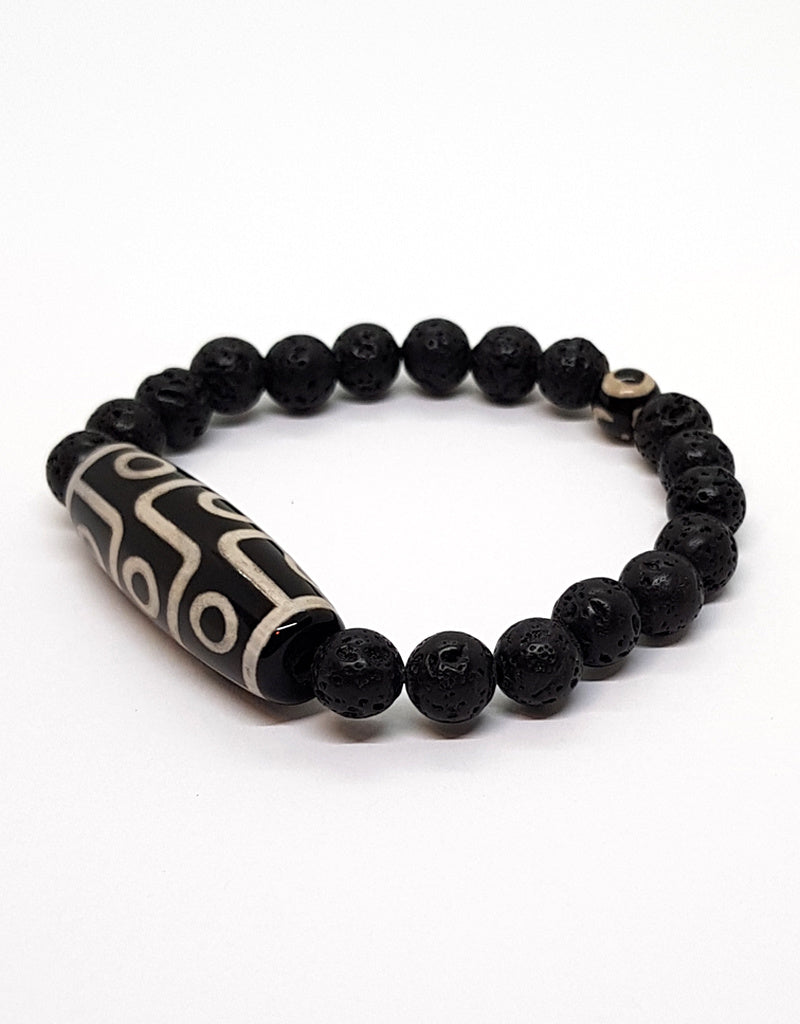 Bracelet Dzi 9-Eye, Stretchable