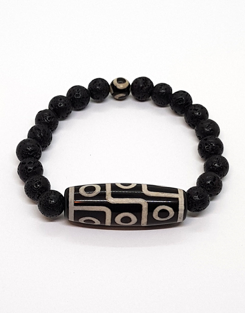 Bracelet Dzi 9-Eye, Stretchable