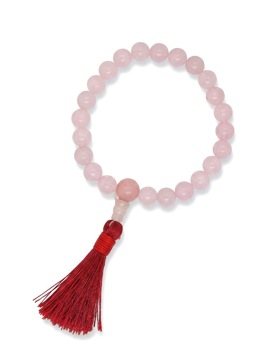 Bracelet Rose Quartz Wrist Mala, Strechable
