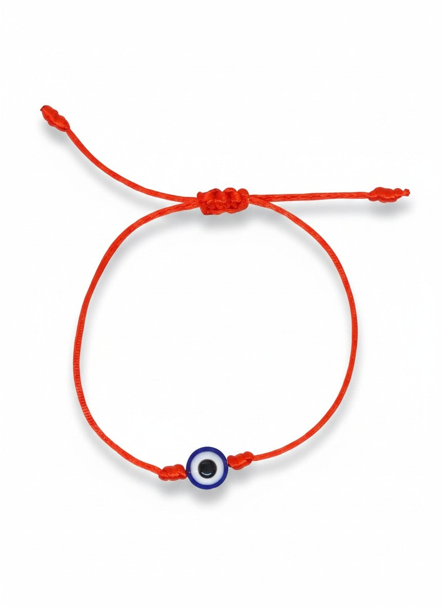 Bracelet porte-bonheur tibétain cordon rouge au symbole de l'œil réglable