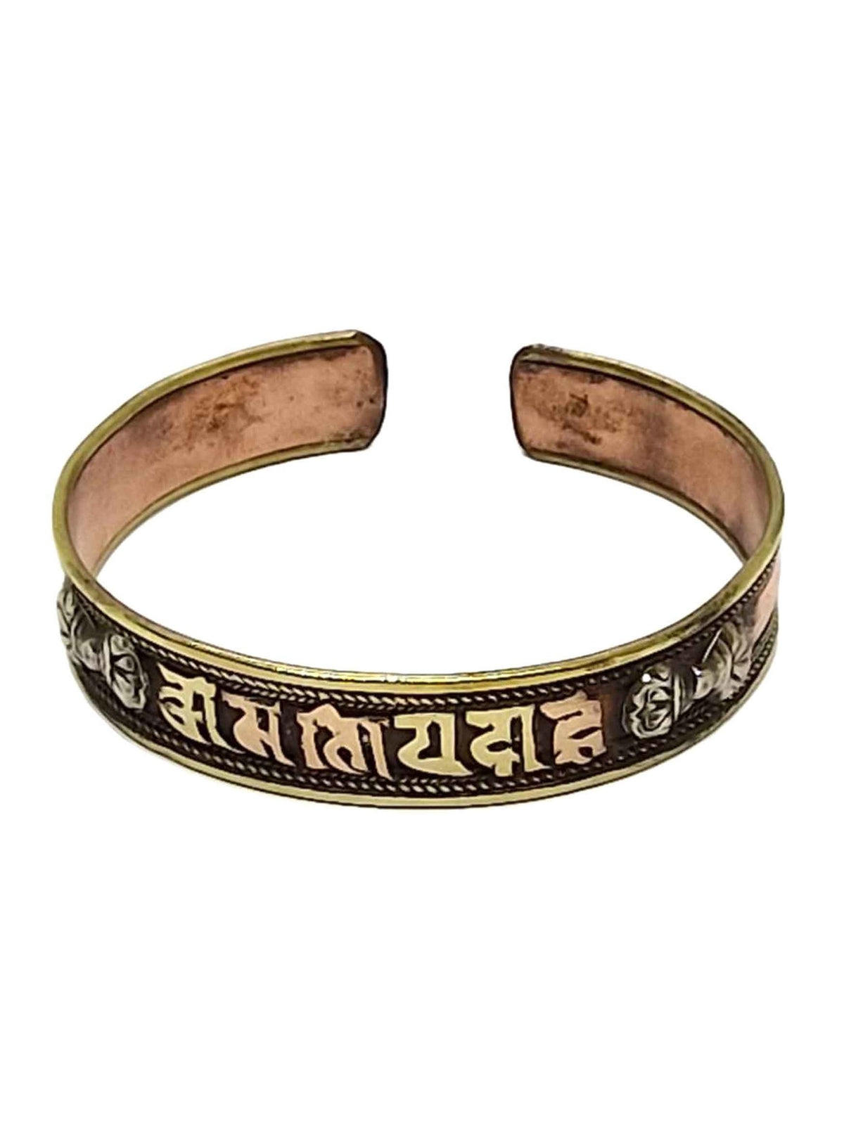 Handcrafted Tibetan Bangle with Dorje and Mantra