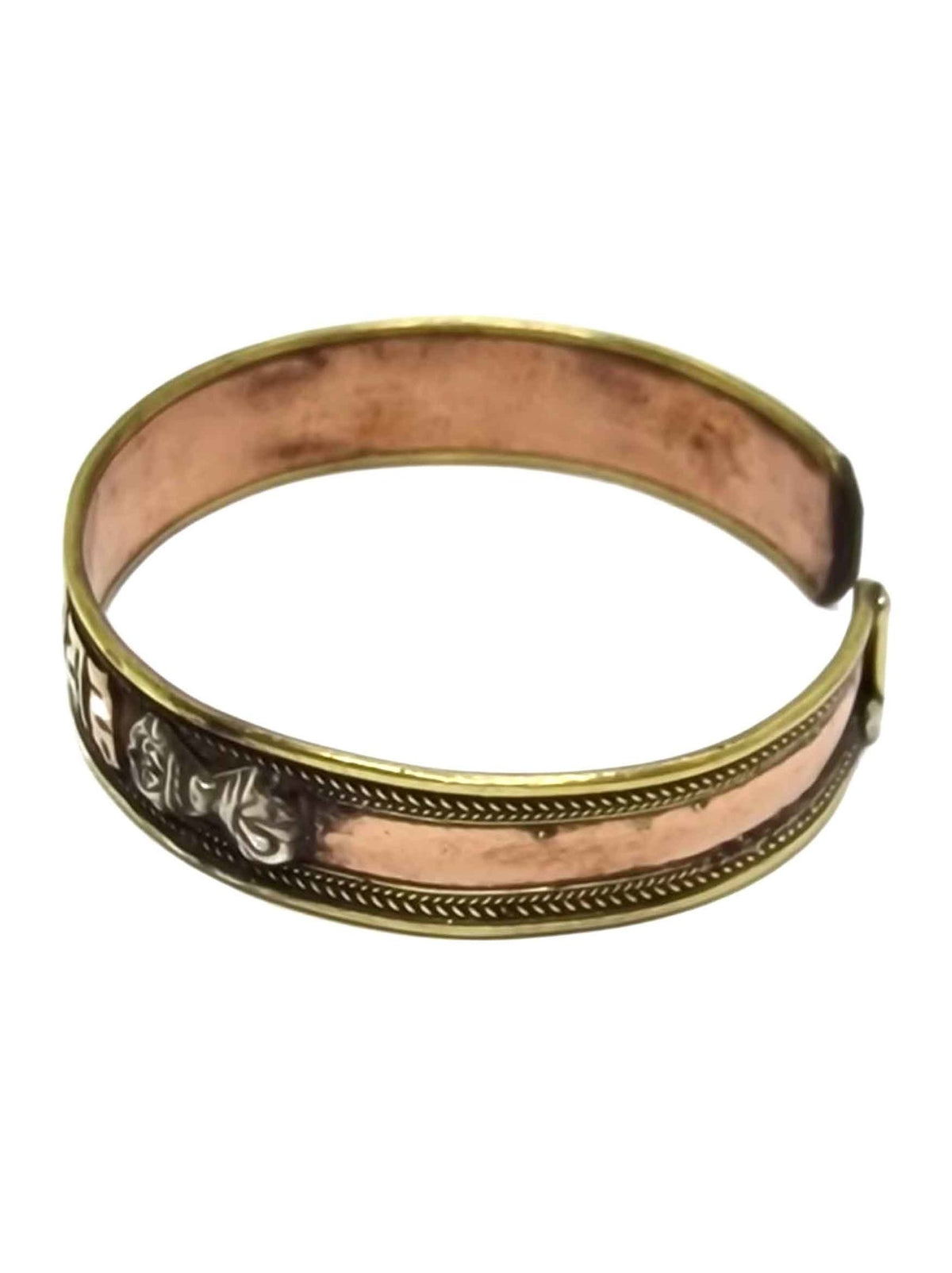 Handcrafted Tibetan Bangle with Dorje and Mantra