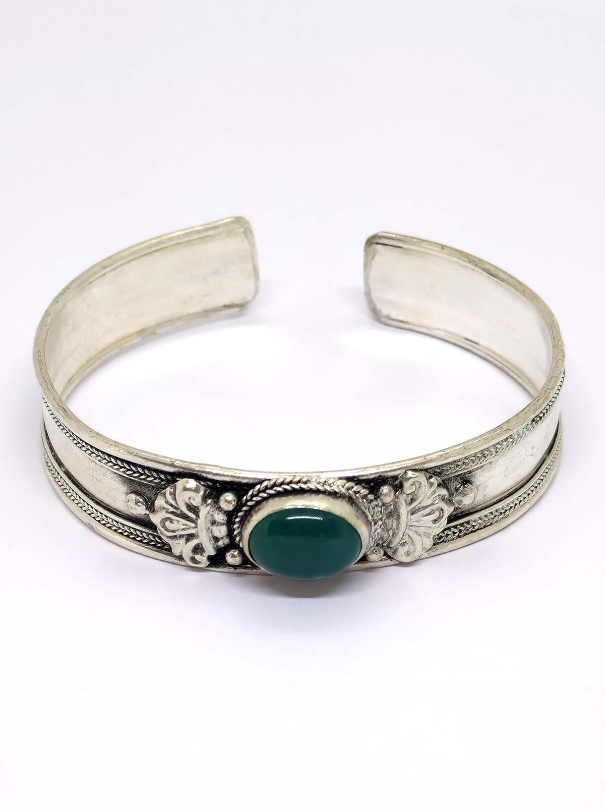 Tibetan Bangle Dorje and Stone, Adjustable