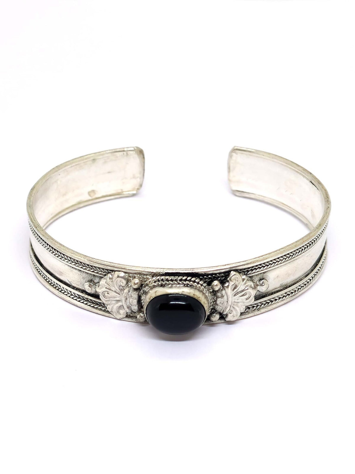 Tibetan Bangle Dorje and Stone, Adjustable