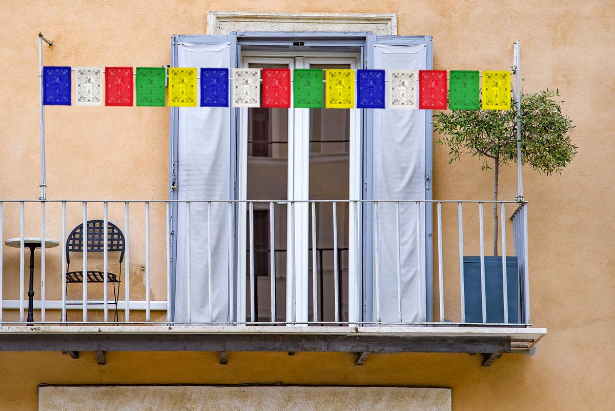 Drapeaux de prière tibétains en polyester, XL, 26 x 34 cm, 1 à 7 mètres