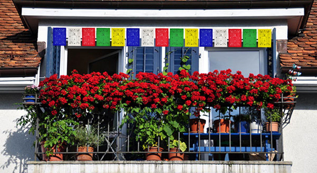 Tibetan Prayer Flags Cotton Premium Quality 20 x 20 cm, 3 Meters