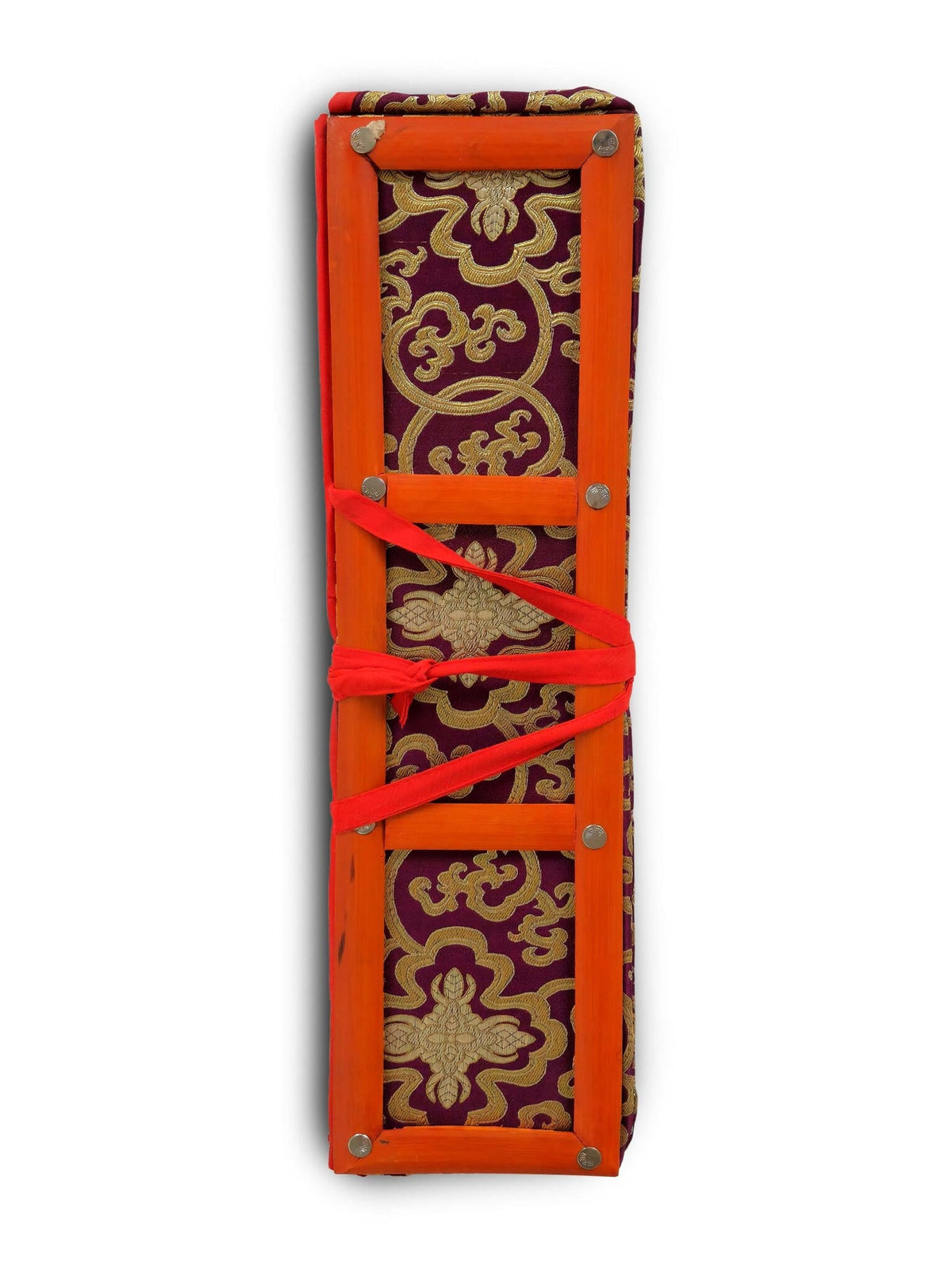 Dharma Text Cover Brocade With Bamboo Frame