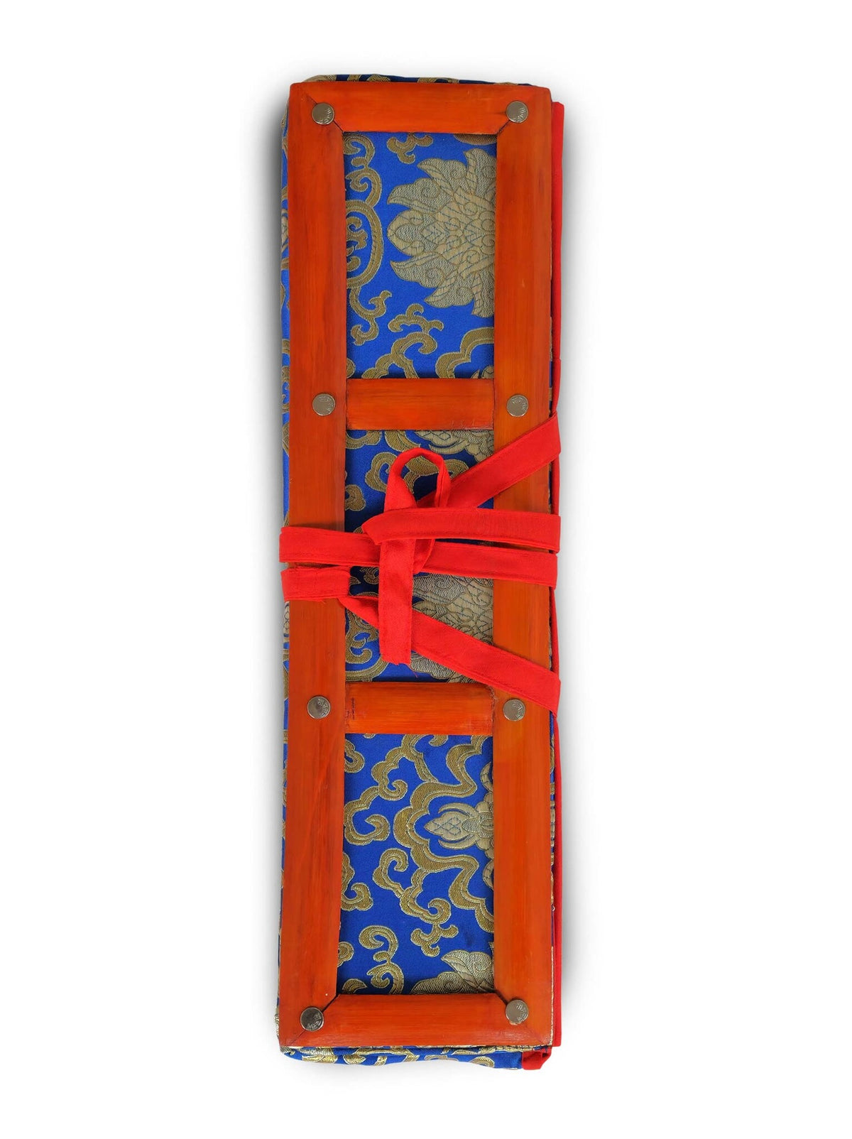Dharma Text Cover Brocade With Bamboo Frame