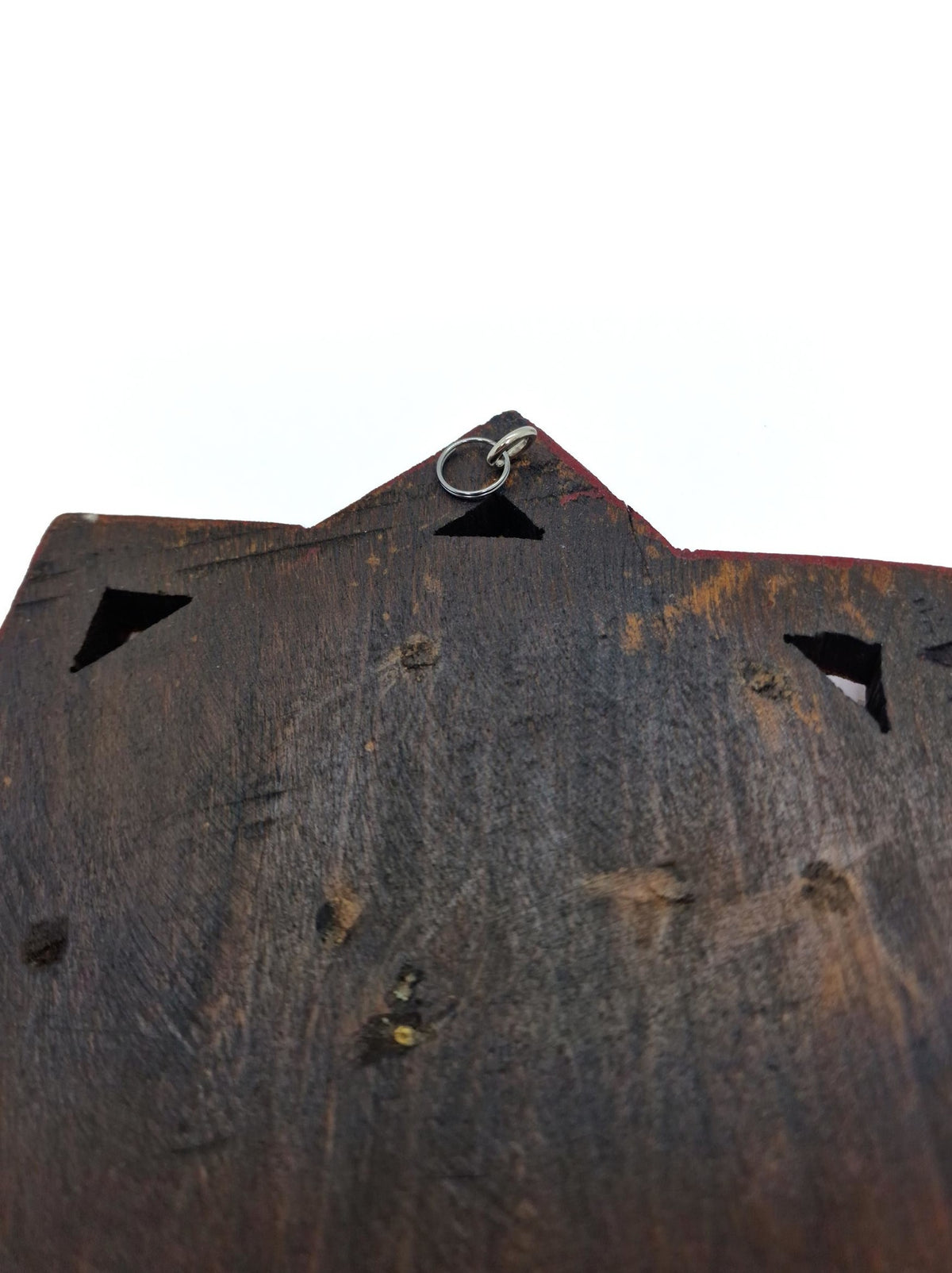 Holz-Wanddekoration mit Messing Doppel-Dorje