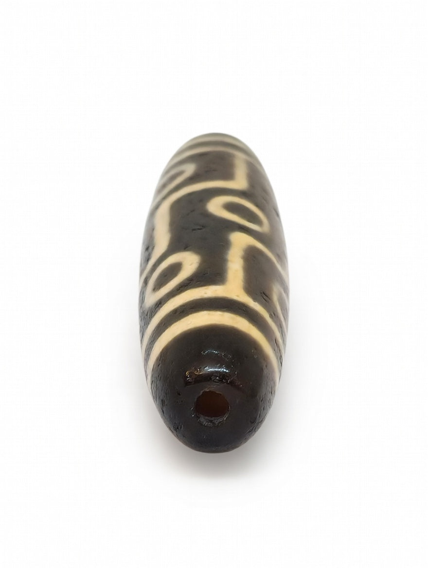 Tibetan 9 Eye Dzi Stone Pendant approx. 6cm
