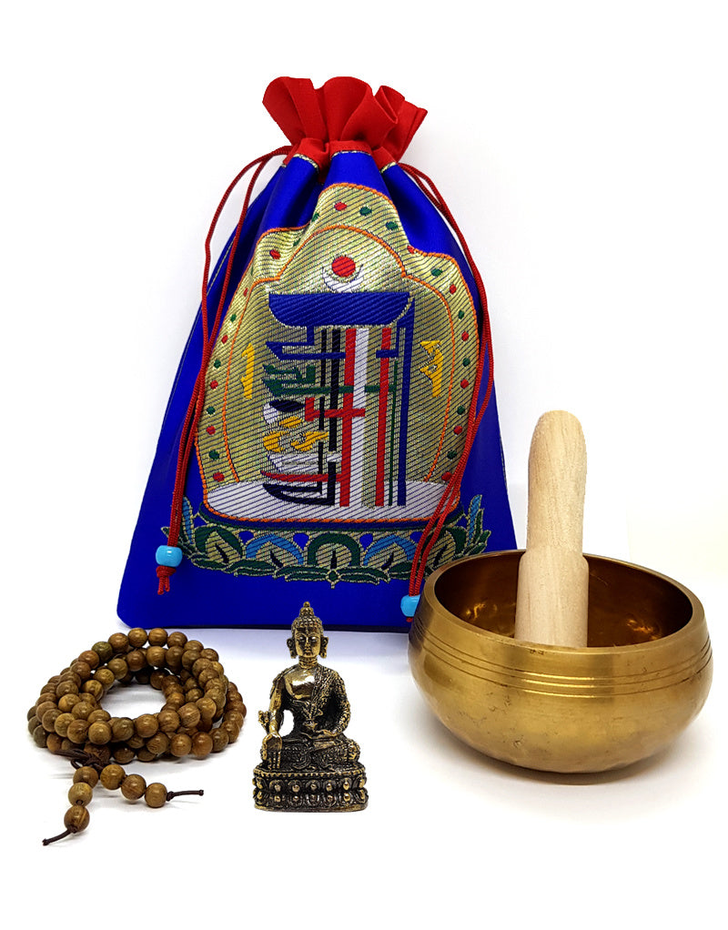 Gift Set Gom - Buddha, Prayer Beads & Singing Bowl