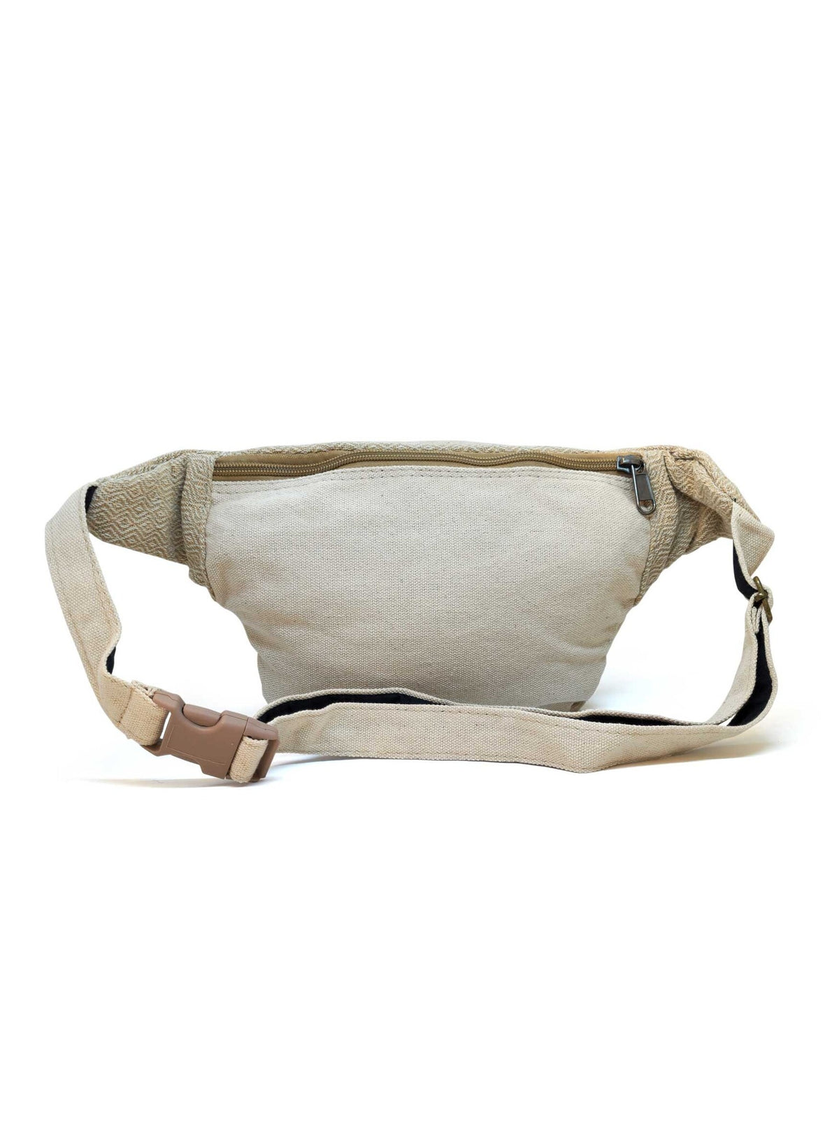 Marsupio in canapa e cotone, beige, fatto a mano