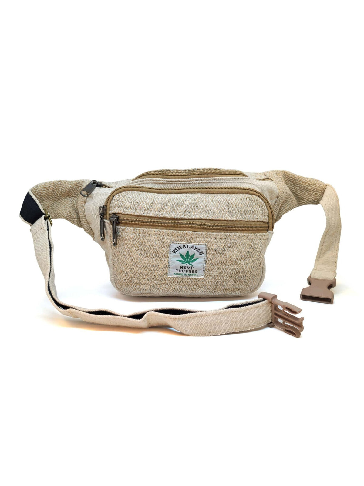 Sacoche de ceinture faite main en chanvre et coton, beige