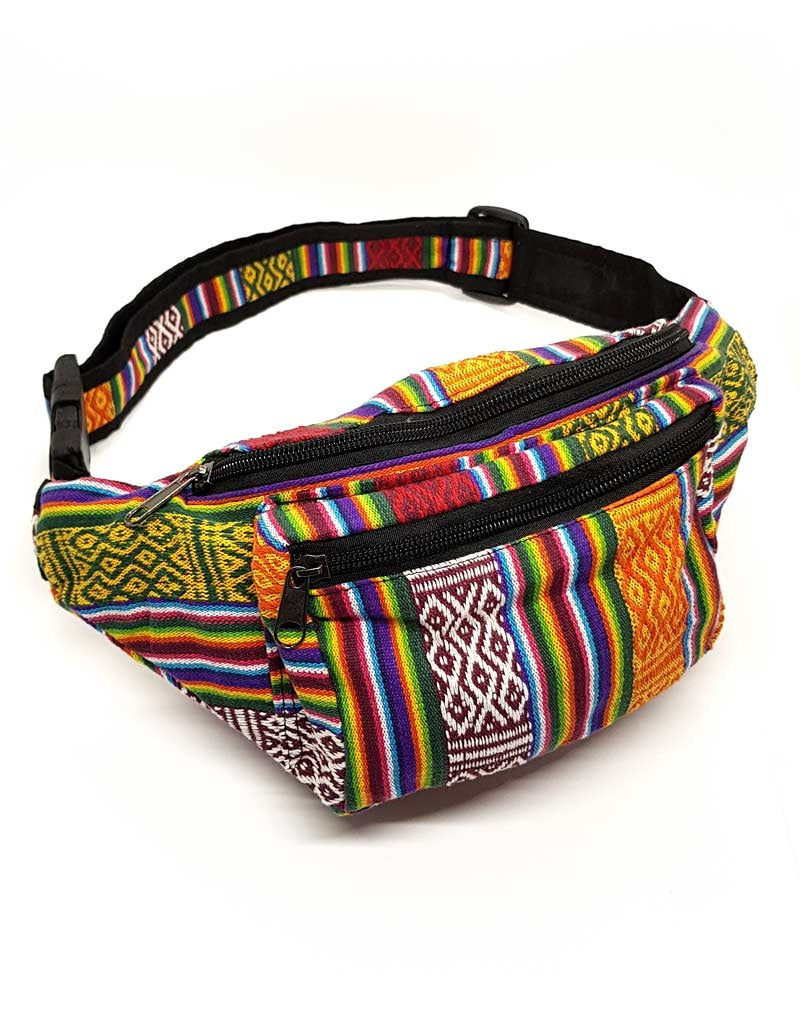 Sacoche de ceinture tibétaine en coton et chanvre, Tenzin