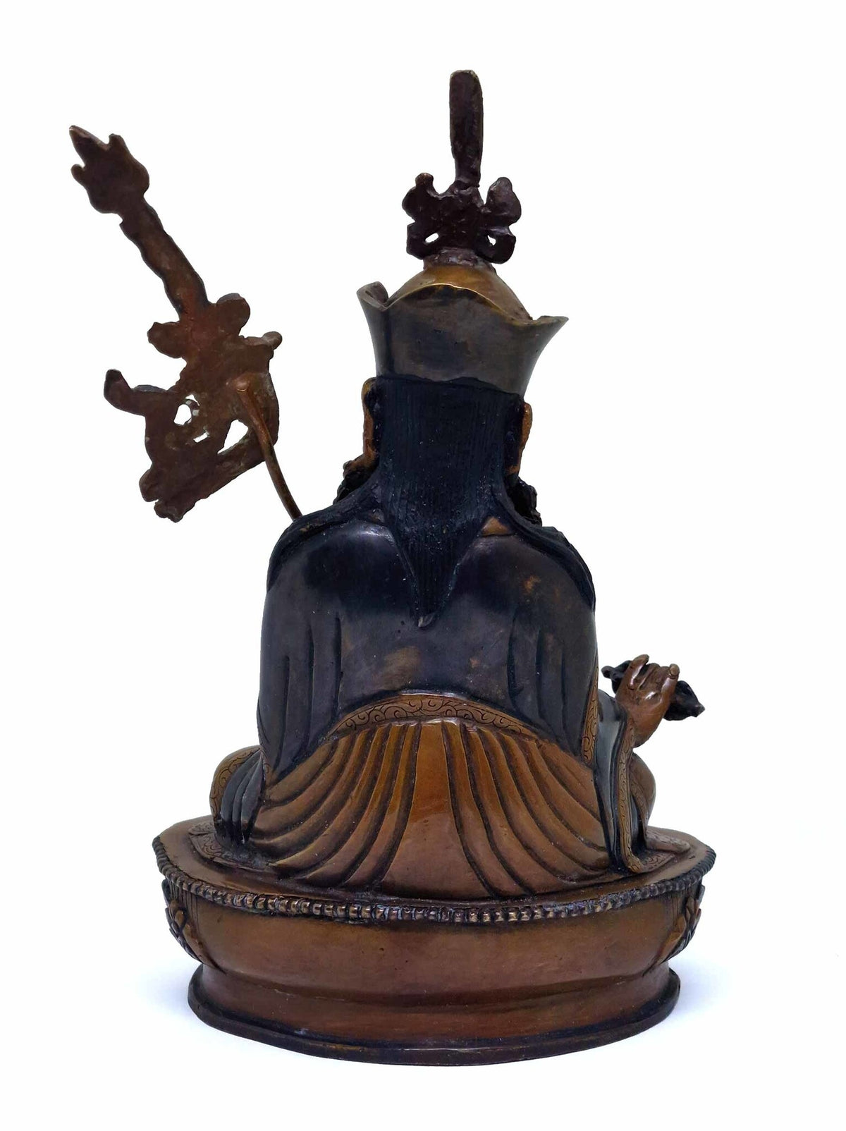 Statua Guru Rinpochen (Padmasambhava) in ottone e bronzo, 21cm
