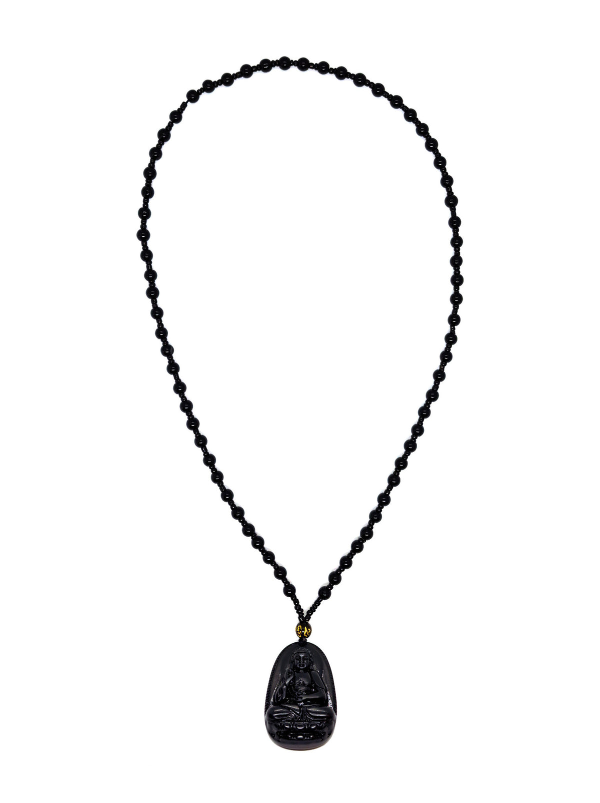 Halskette schwarzer Onyx mit Anhänger Buddha