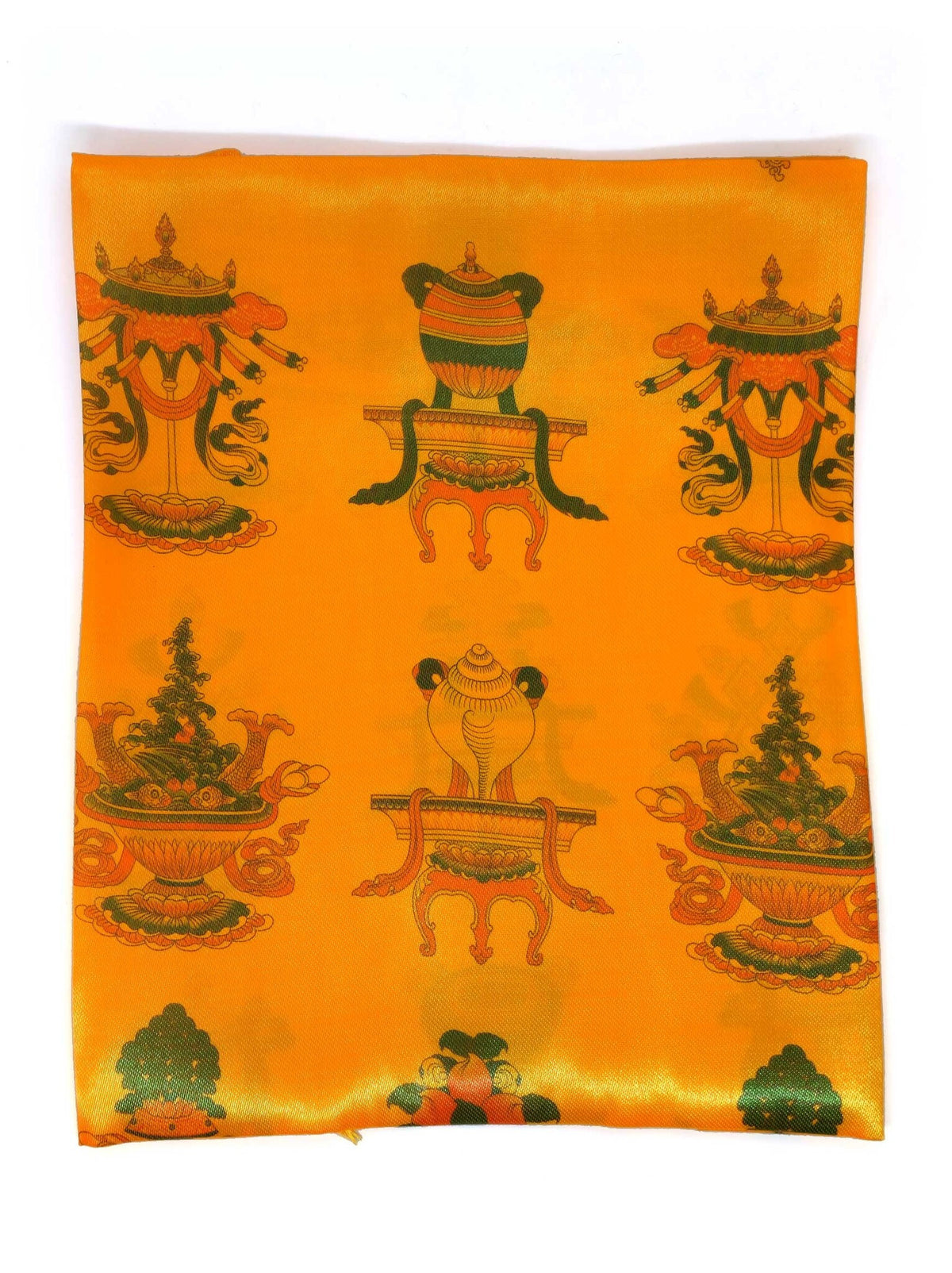 Khata tibetischer Begrüssungs- und Gebetsschal mit Glückssymbolen, orange, 140 x 29 cm