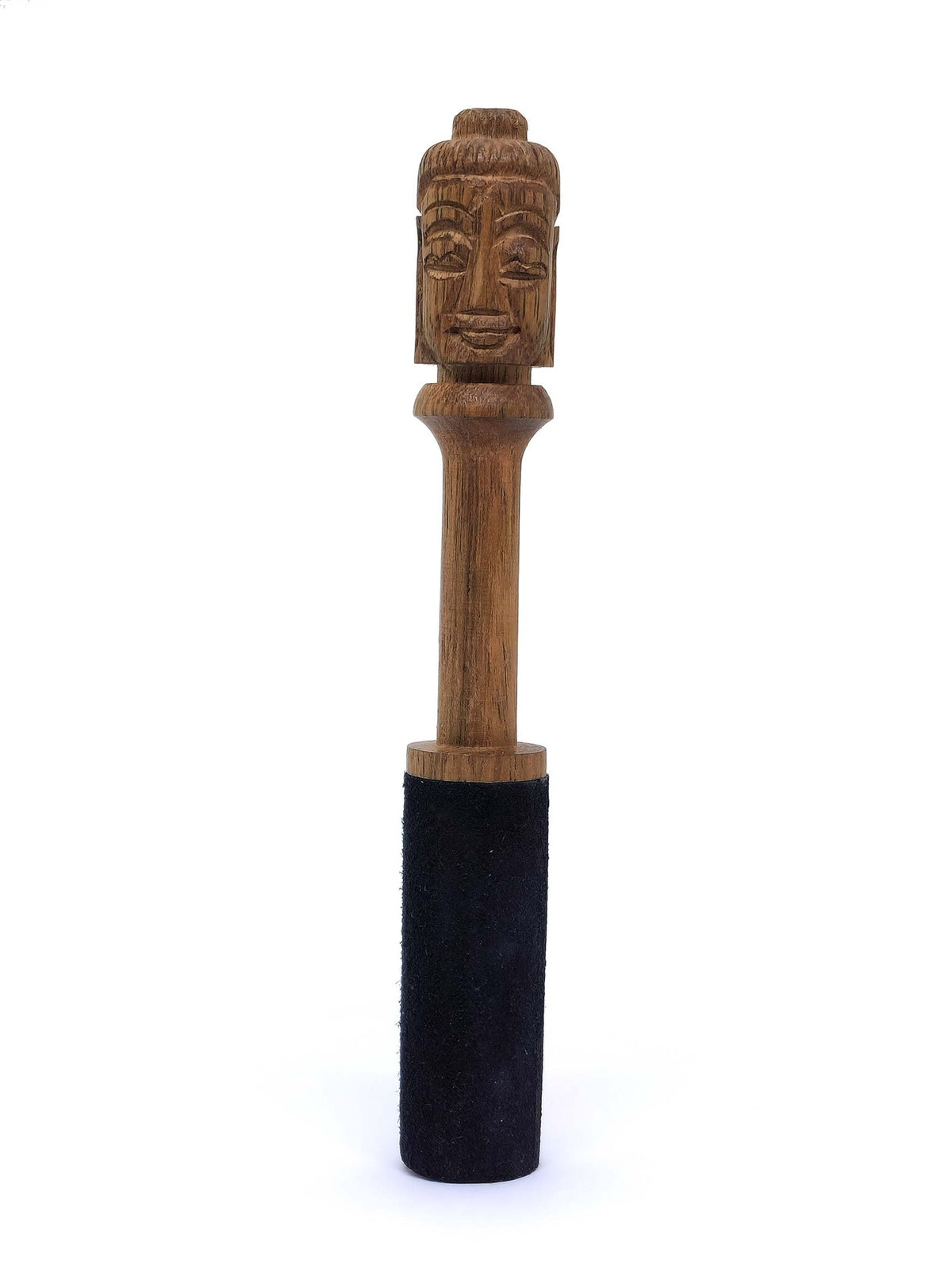 Wooden Mallet For Singing Bowls With Hand Carved Buddha