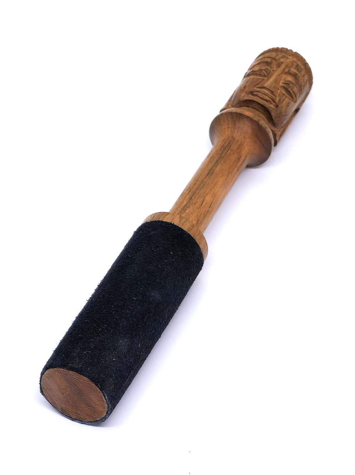 Mailloche en bois pour bols chantants avec Bouddha sculpté à la main