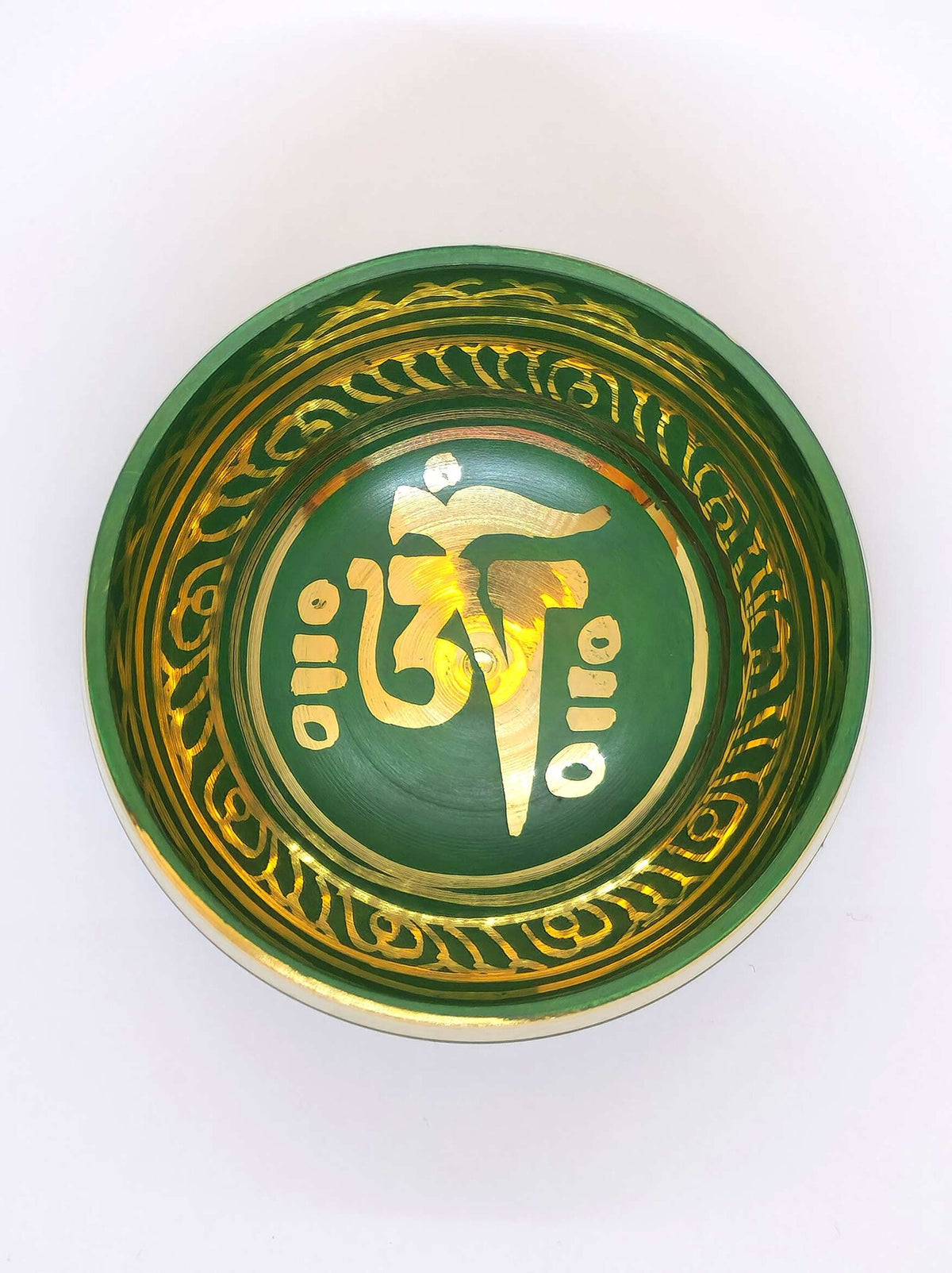 Bol chantant tibétain Om Mani Padme Hum, avec mailloche en bois, Ø 8 cm, 180 g