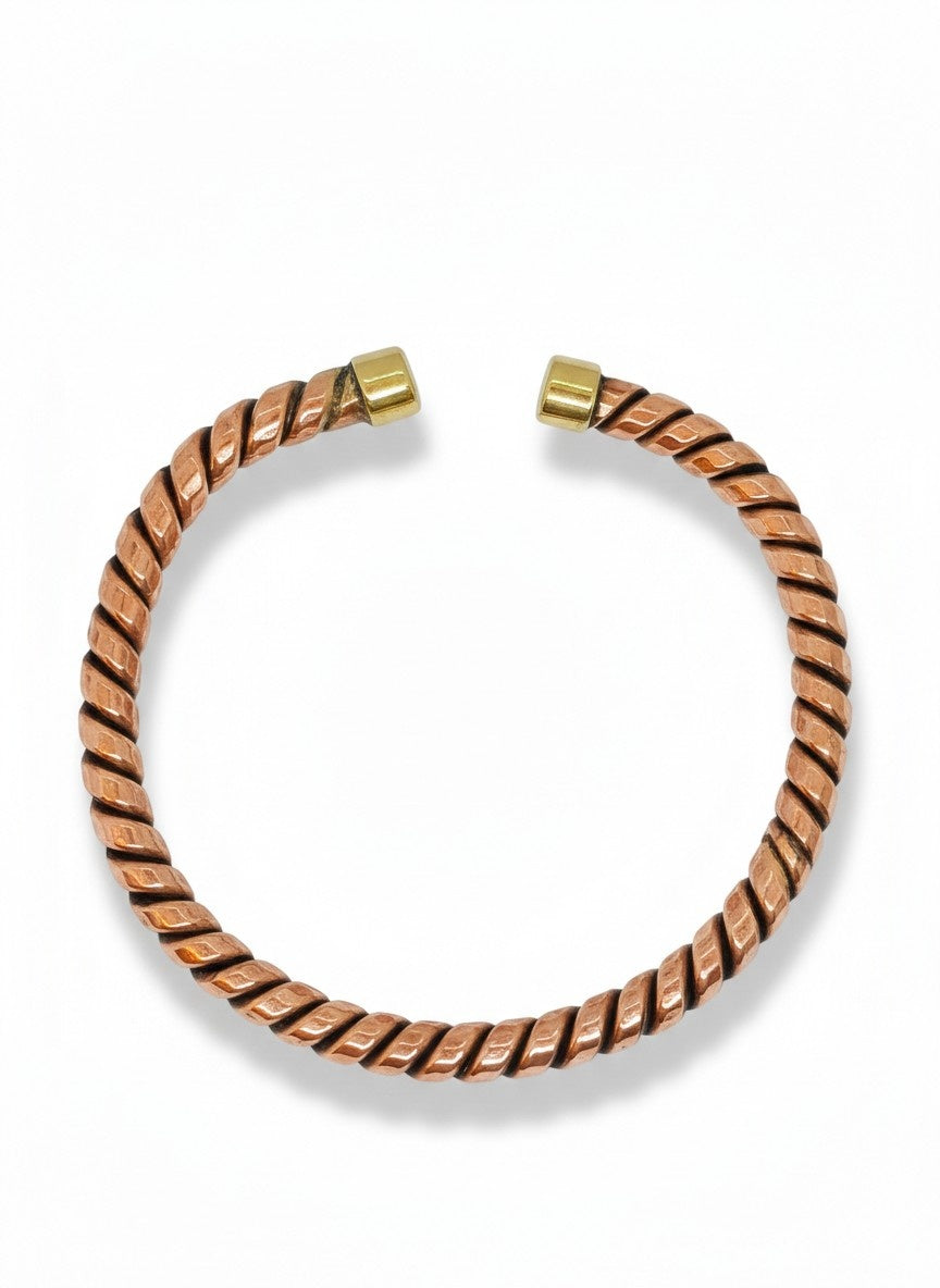 Copper Bracelet Rope Style Handcrafted, Adjustable, 18 cm