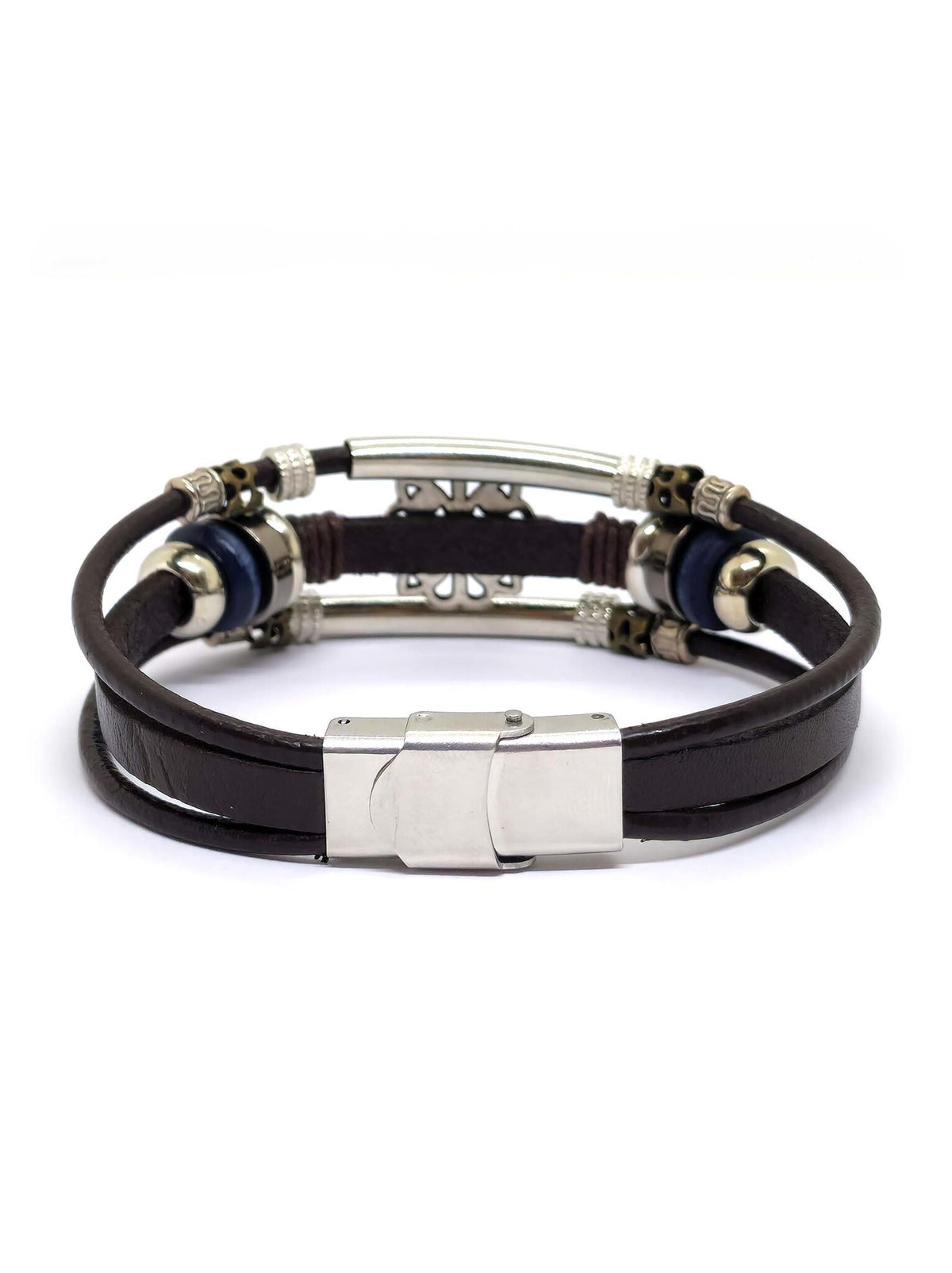 Leather Bracelet Flower of Life darkbrown