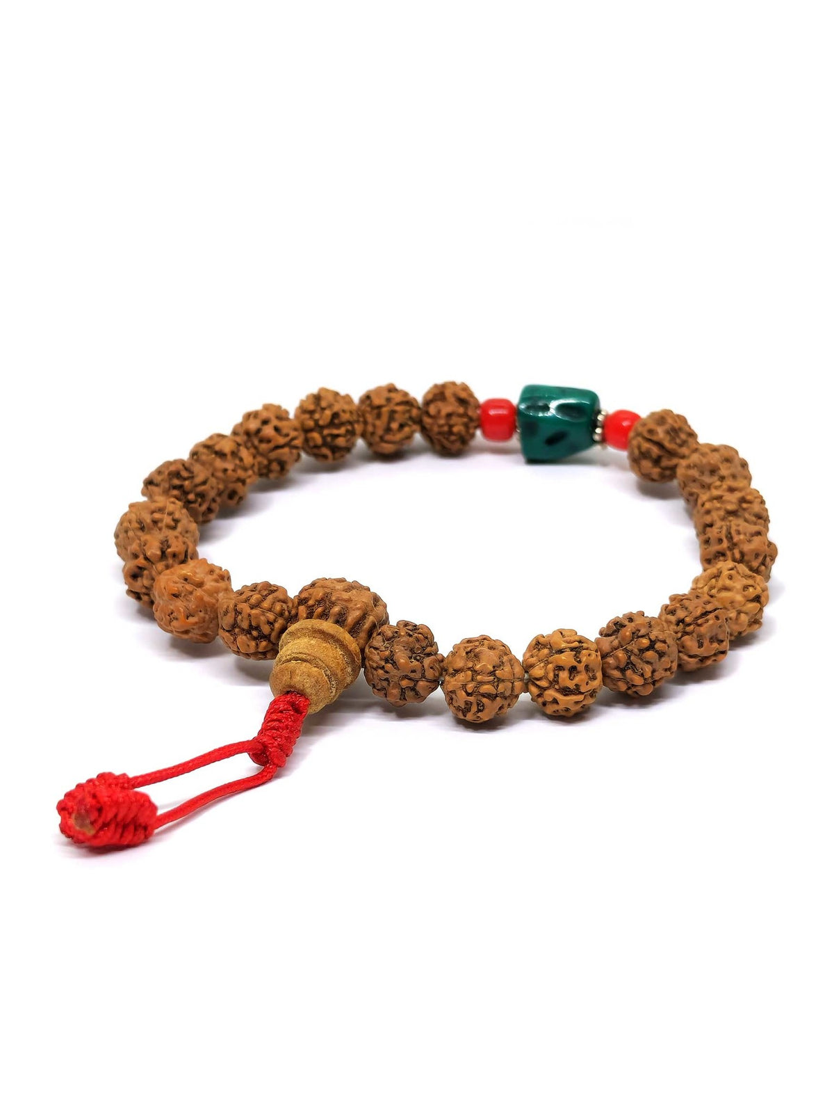 Rudraksha bracciale mala turchese, elastico