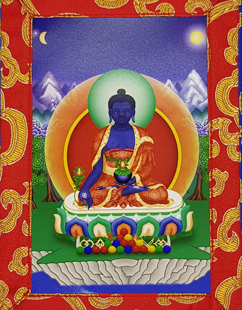 Tibetisches Thangka Medizin Buddha, mini