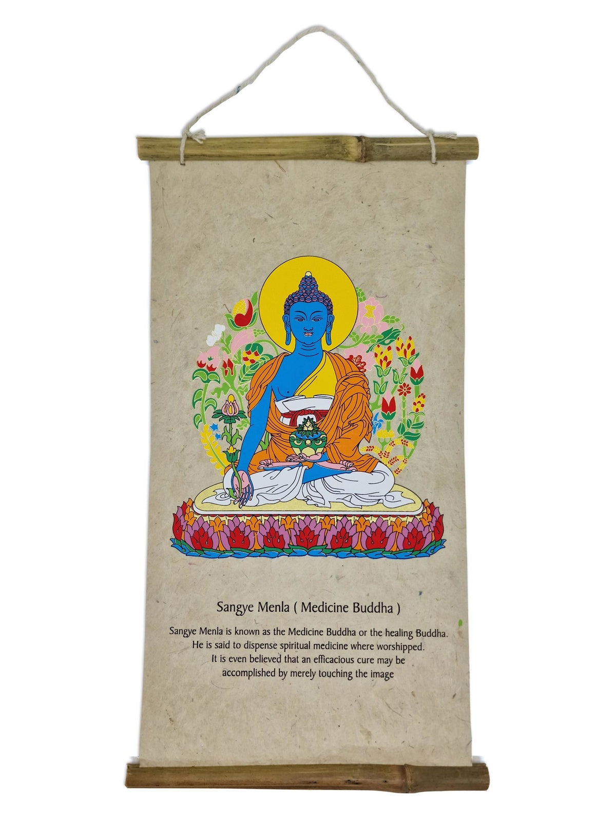Wandbehang Medizin Buddha aus Reispapier