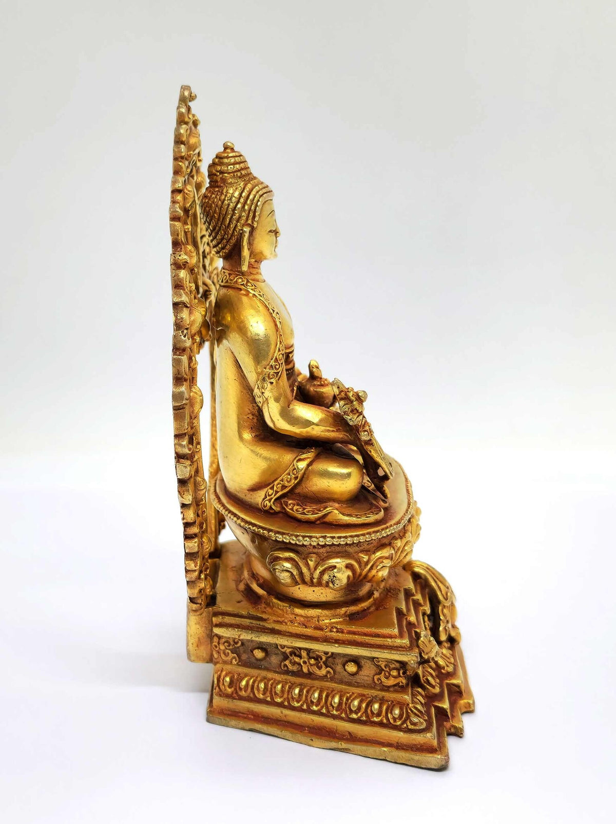 Medicine Buddha Statue with Throne