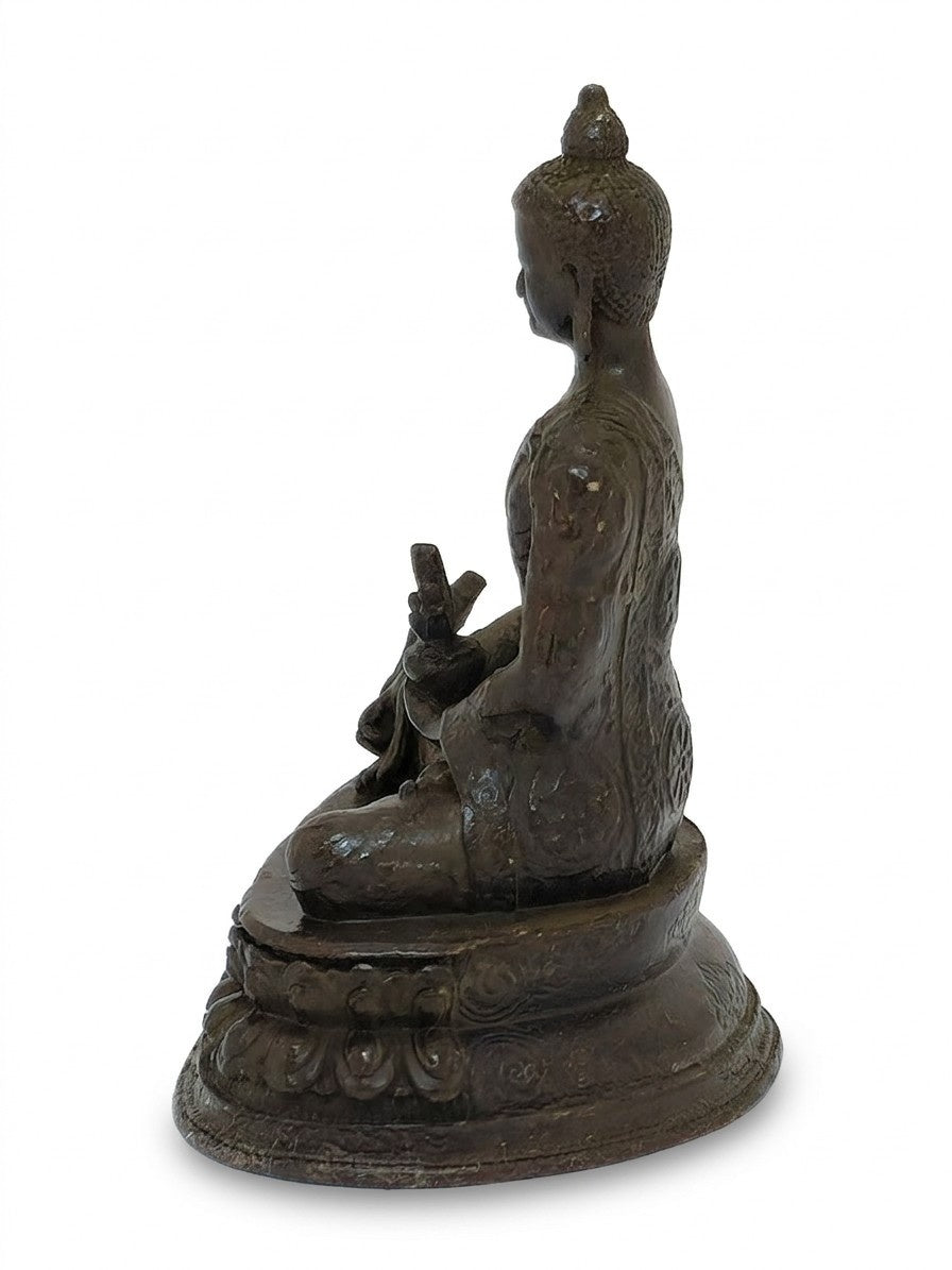 Statua di Medizinbuddha rame Vintage marrone scuro