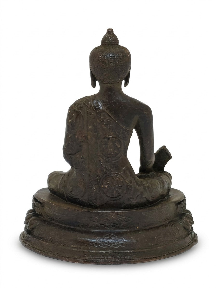 Statua di Medizinbuddha rame Vintage marrone scuro
