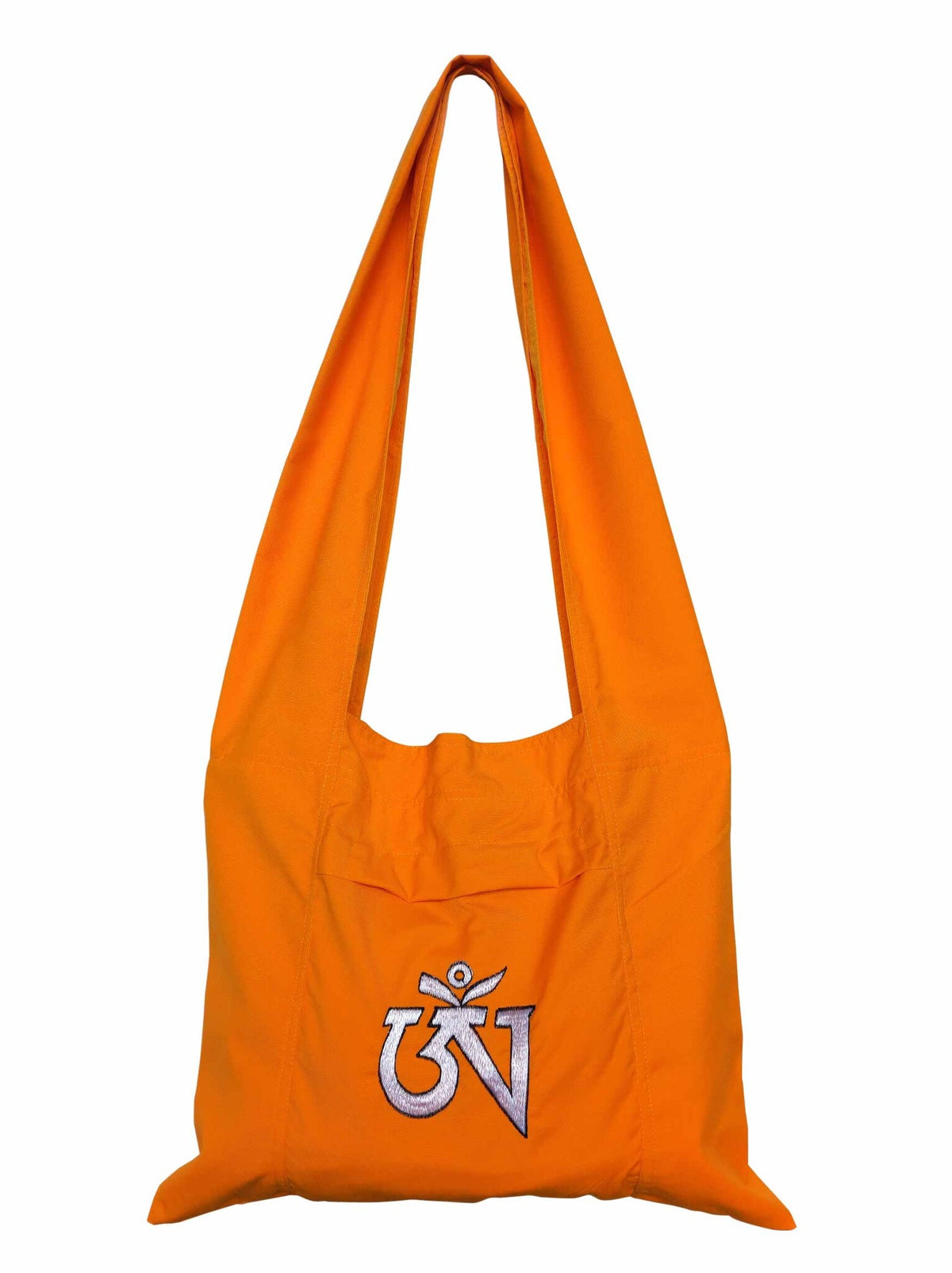 Sacoche de moine tibétaine avec broderie "Om", orange
