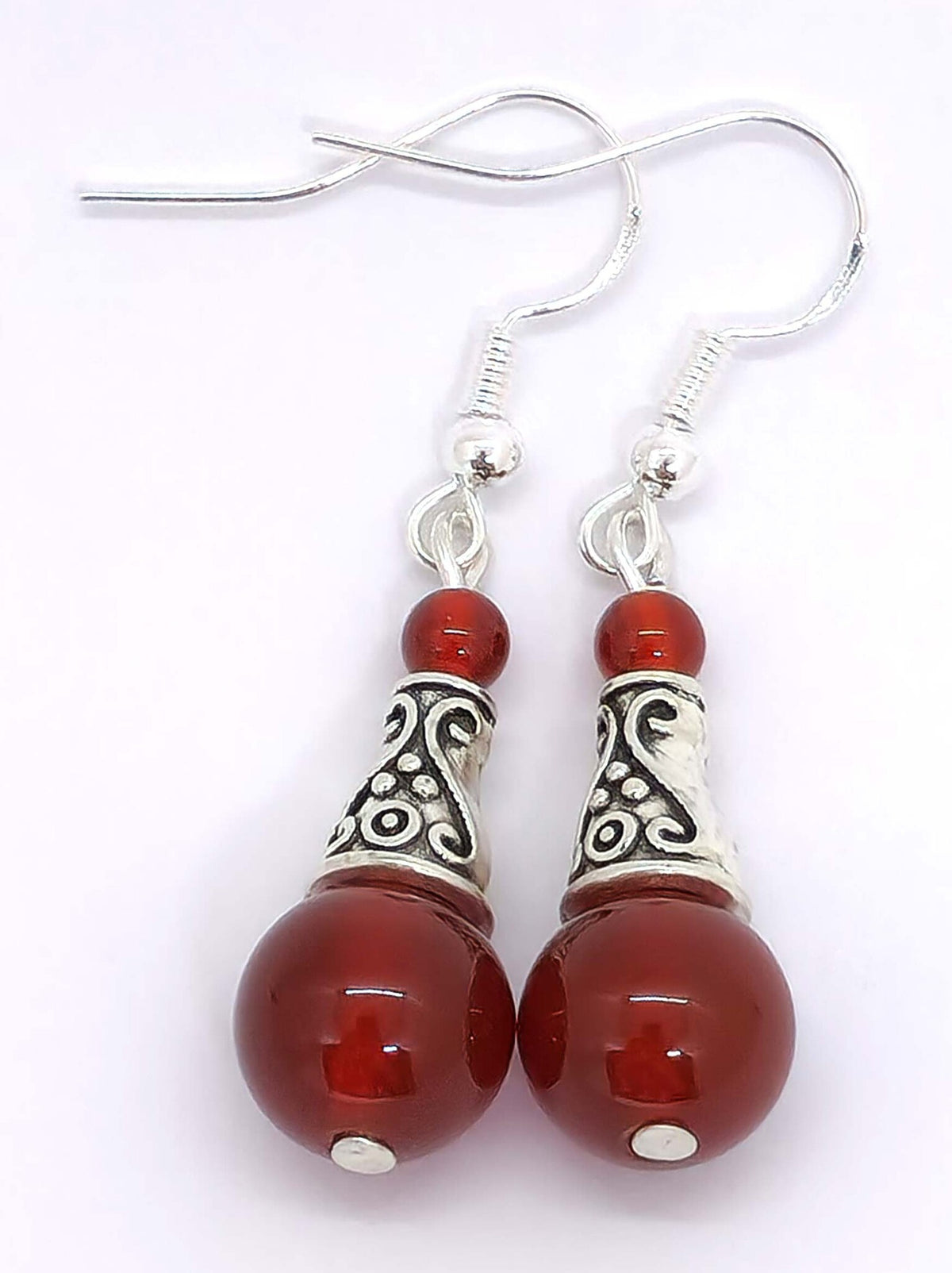 Vintage orecchini pendenti tibetani goccia perline