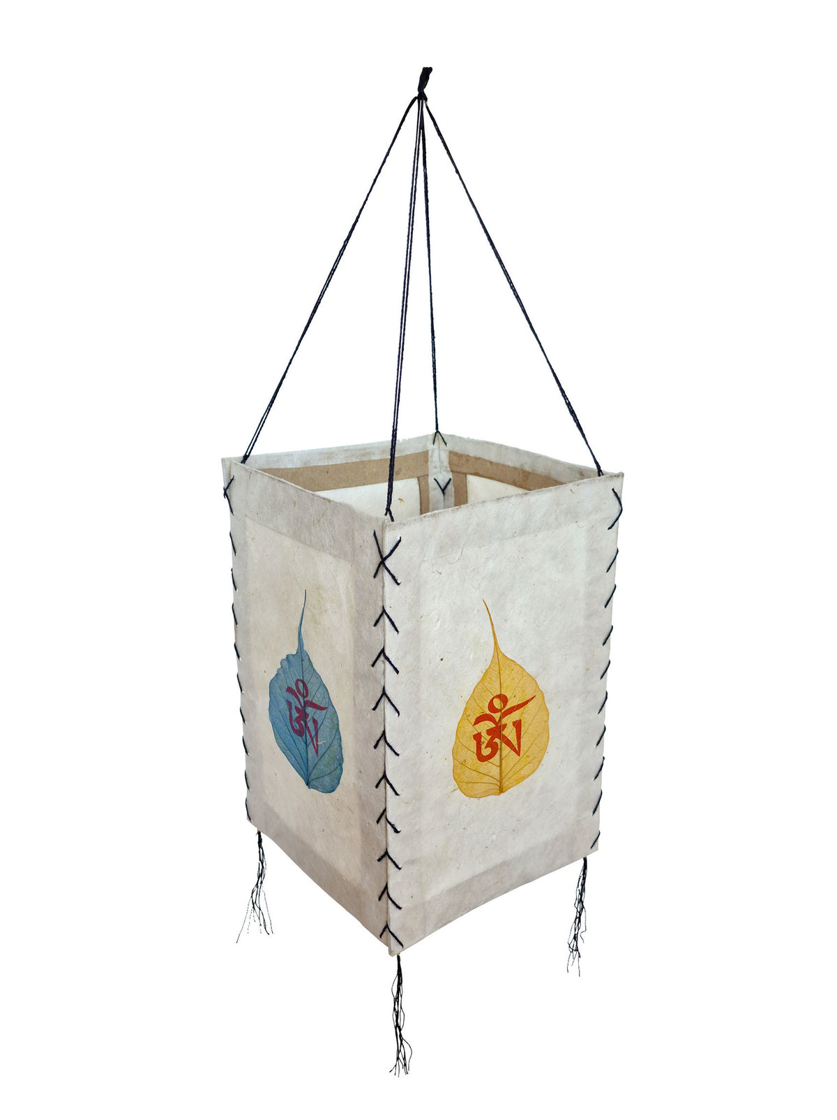 Lokta Paper Lampshade With OM And Bodhi Leaves